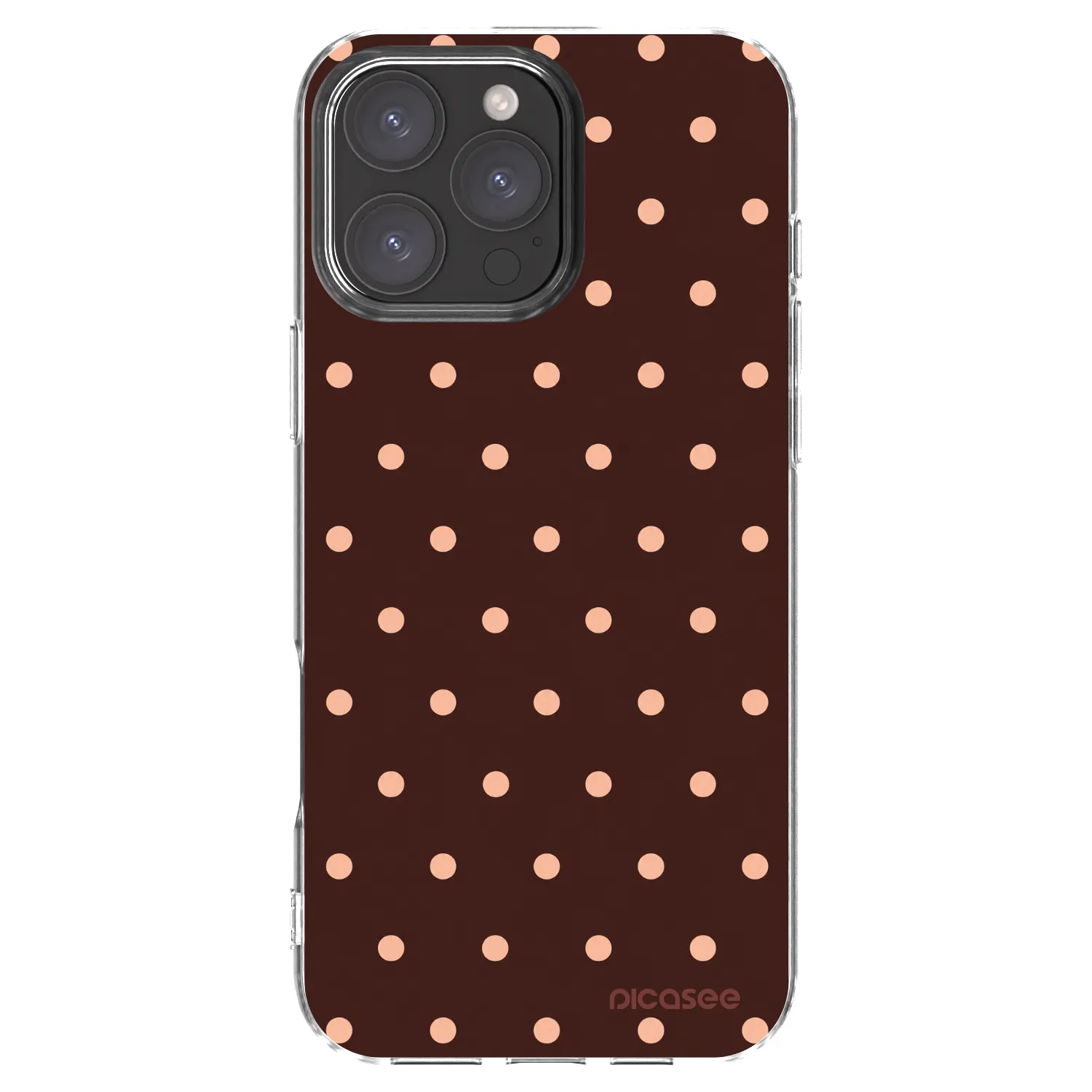 Picasee Apple iPhone 16 Pro Max Hülle - Transparentes Silikon - Peach Dots & Chocolate