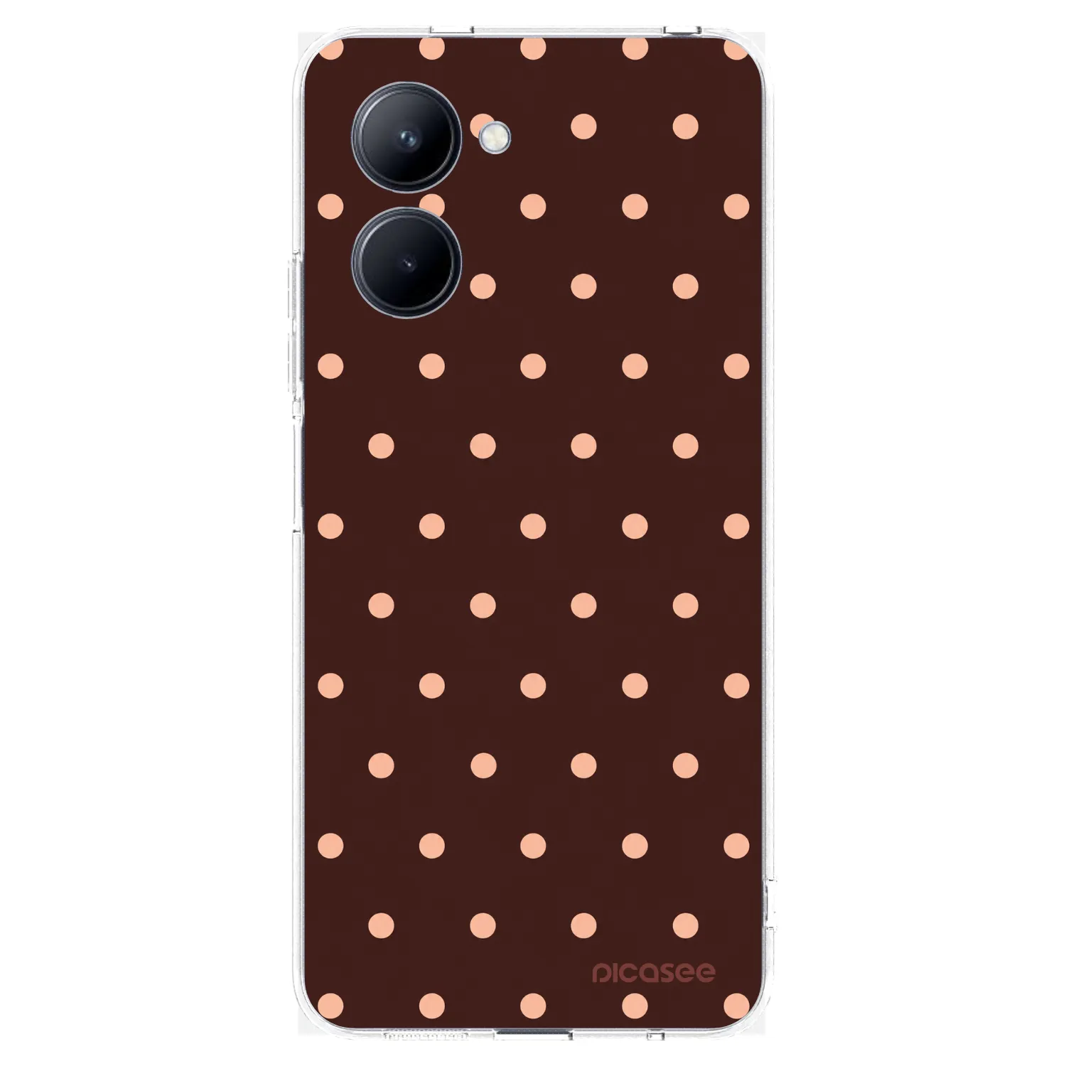 Picasee Realme C33 (2023) Hülle - Transparentes Silikon - Peach Dots & Chocolate