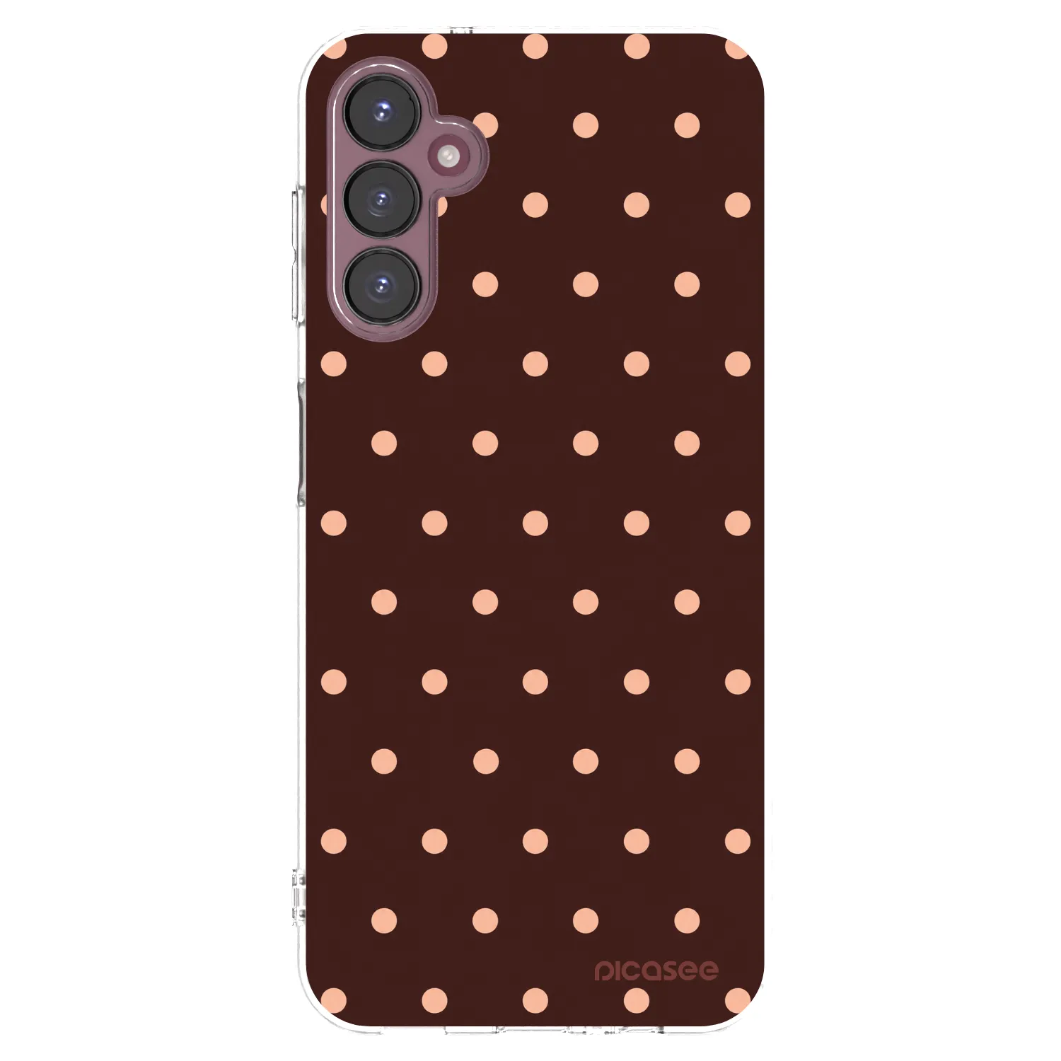 Picasee Samsung Galaxy A05s A057G Hülle - Transparentes Silikon - Peach Dots & Chocolate