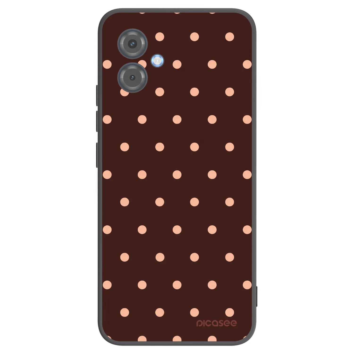 Picasee Motorola Moto G14 Hülle - Schwarzes Silikon - Peach Dots & Chocolate