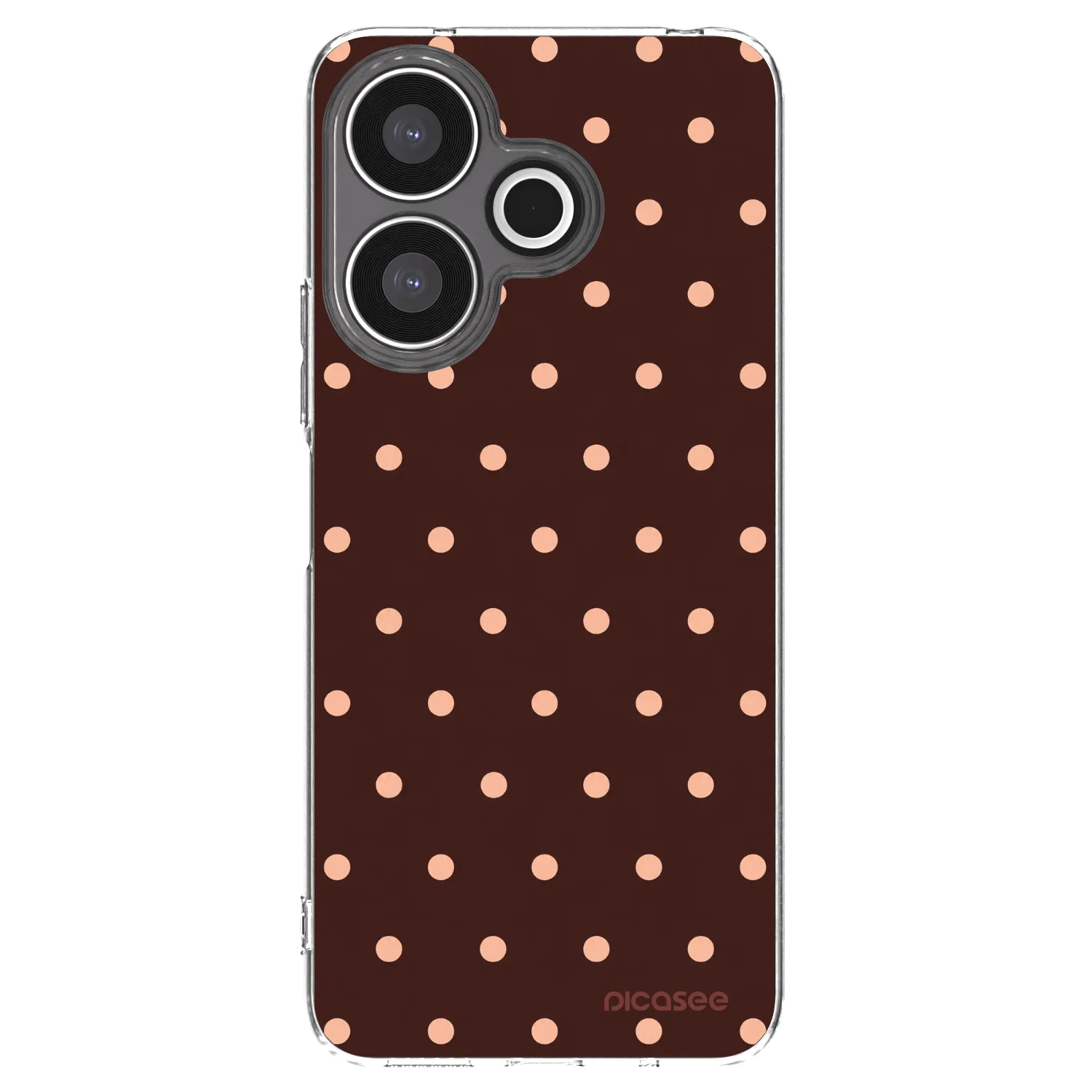 Picasee Xiaomi Redmi 13 4G Hülle - Transparentes Silikon - Peach Dots & Chocolate