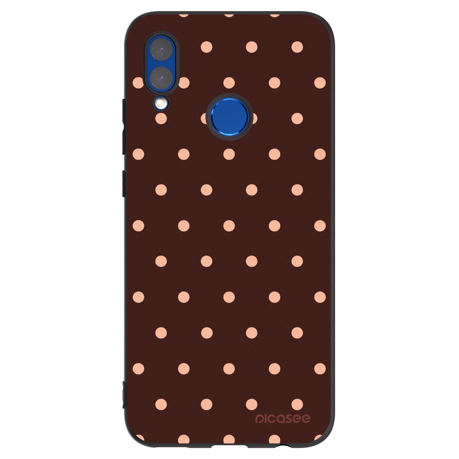 Picasee Honor 10 Lite Hülle - Schwarzes Silikon - Peach Dots & Chocolate