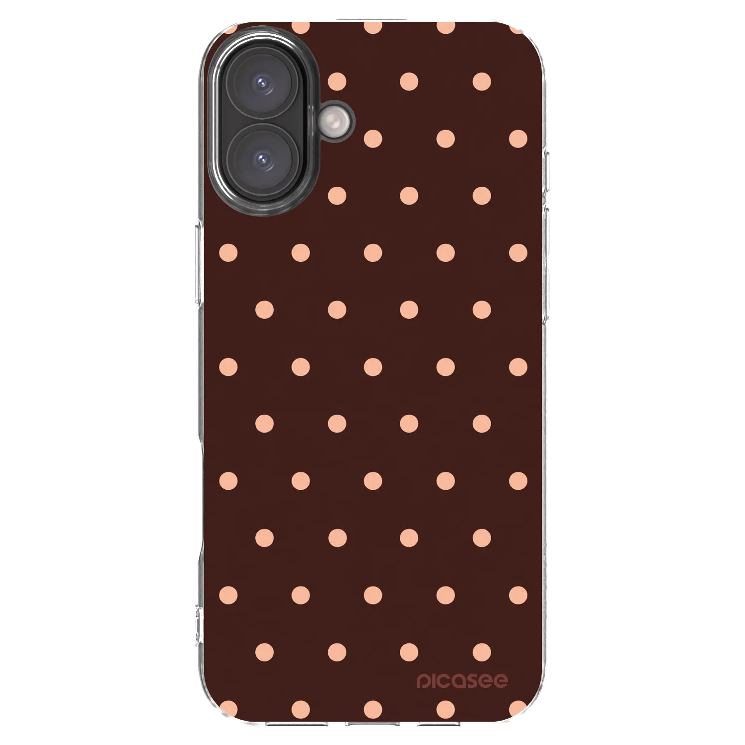 Picasee Apple iPhone 16 Plus Hülle - Transparentes Silikon - Peach Dots & Chocolate