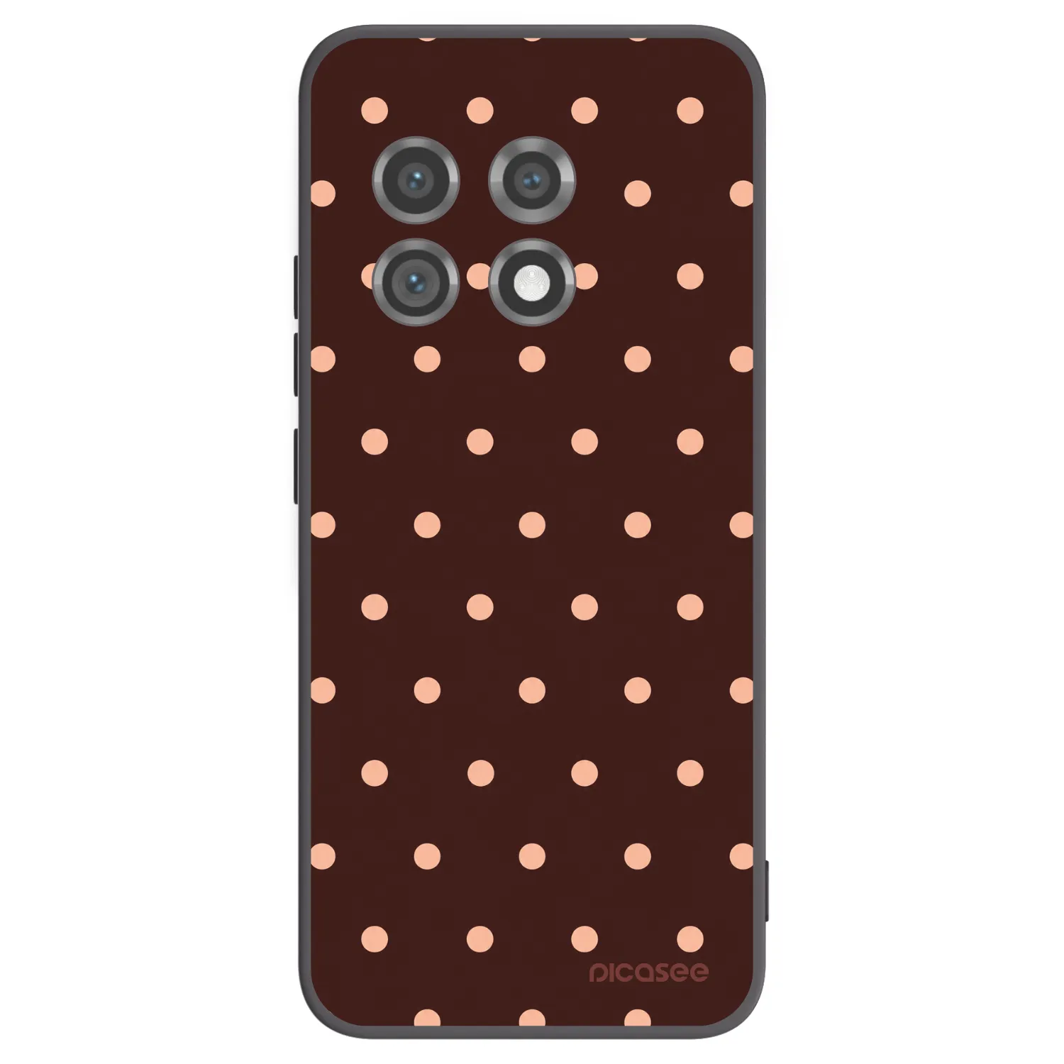 Picasee OnePlus 11 5G Hülle - Schwarzes Silikon - Peach Dots & Chocolate