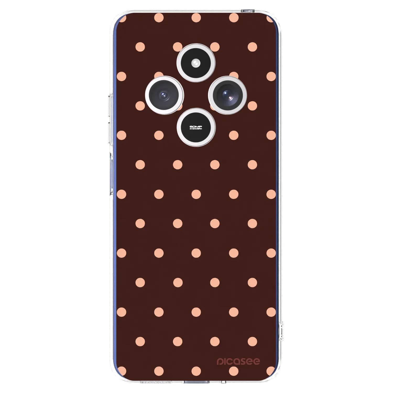 Picasee Xiaomi Redmi 14C Hülle - Transparentes Silikon - Peach Dots & Chocolate