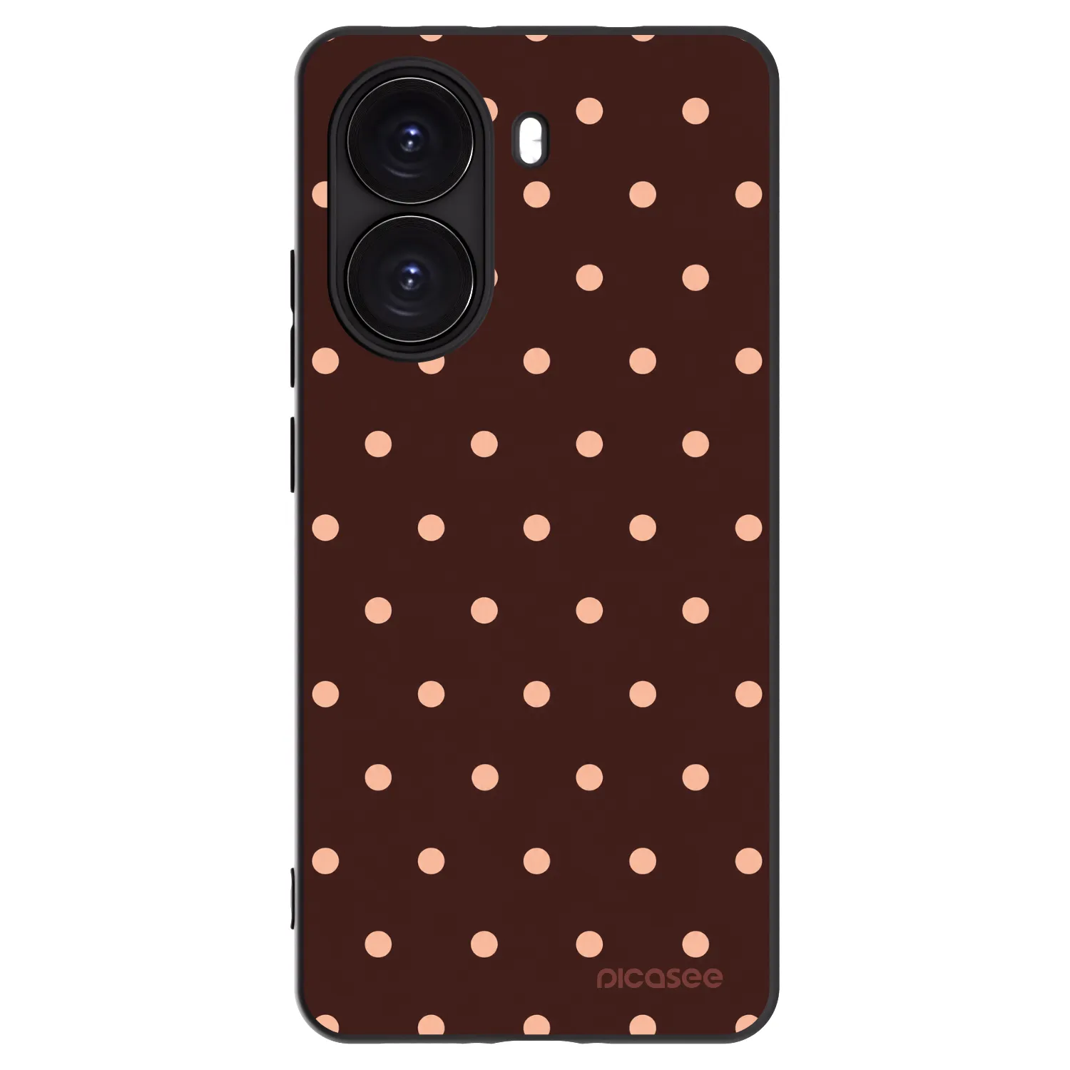 Picasee Xiaomi Poco X7 Pro 5G Hülle - Schwarzes Silikon - Peach Dots & Chocolate