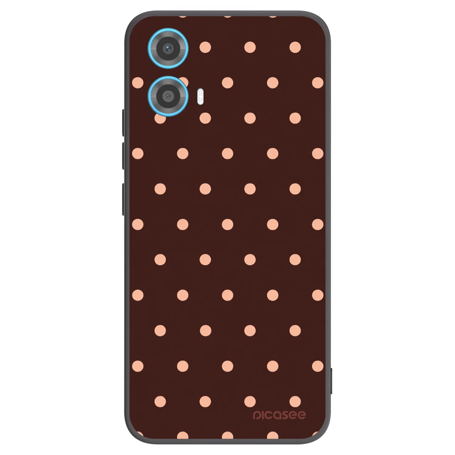 Picasee Motorola Moto G34 5G Hülle - Schwarzes Silikon - Peach Dots & Chocolate