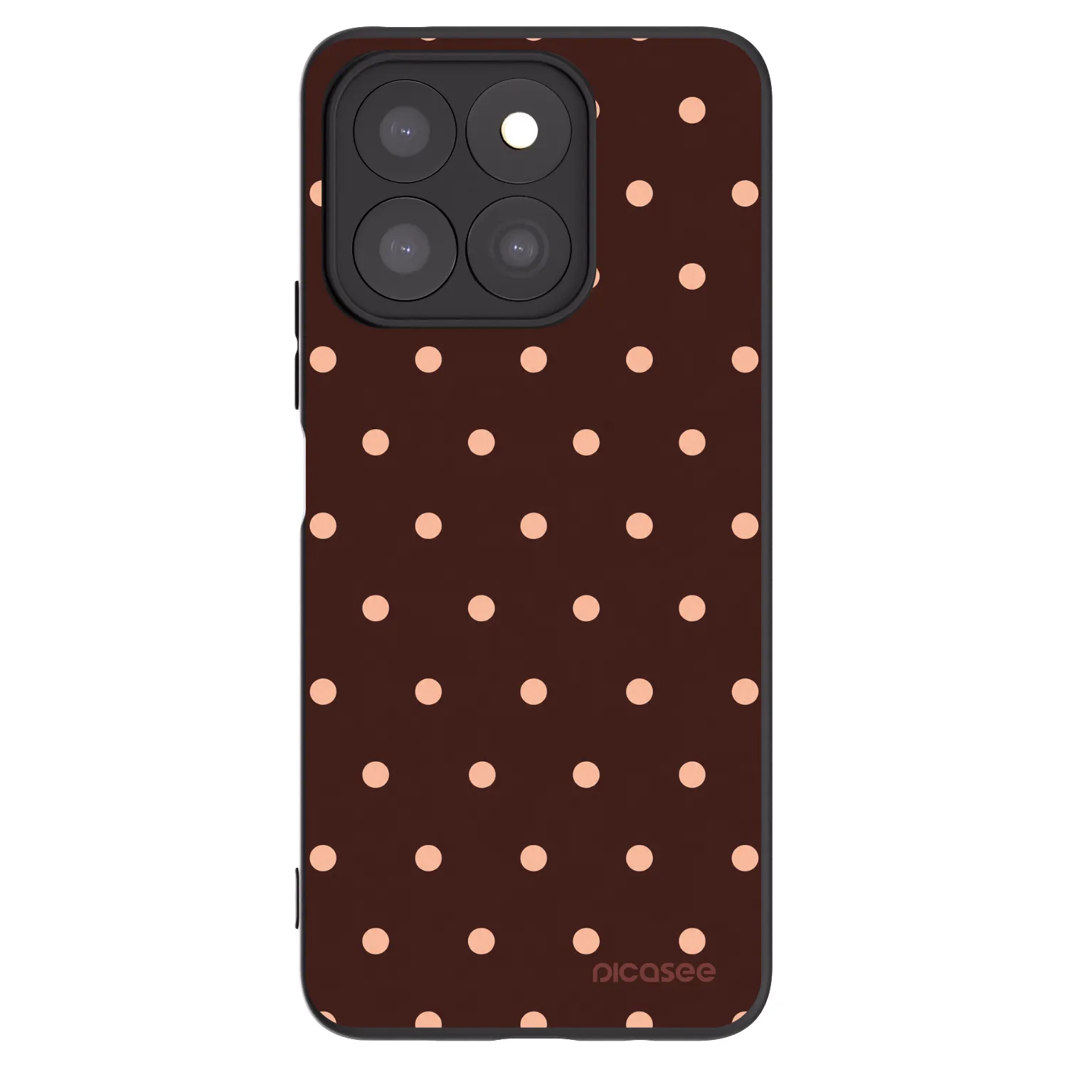 Picasee Honor X8c Hülle - Schwarzes Silikon - Peach Dots & Chocolate