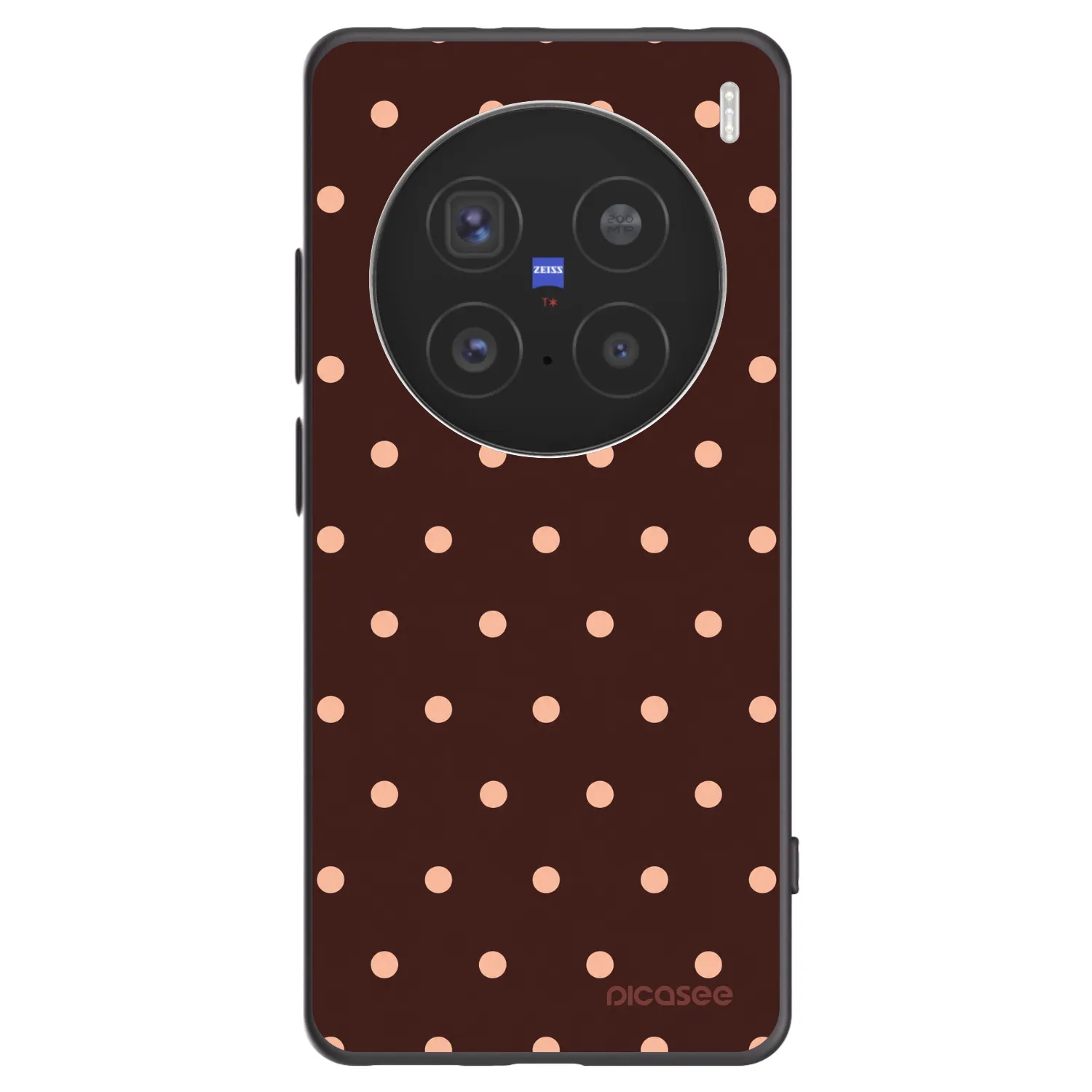Picasee Vivo X200 Pro Hülle - Schwarzes Silikon - Peach Dots & Chocolate