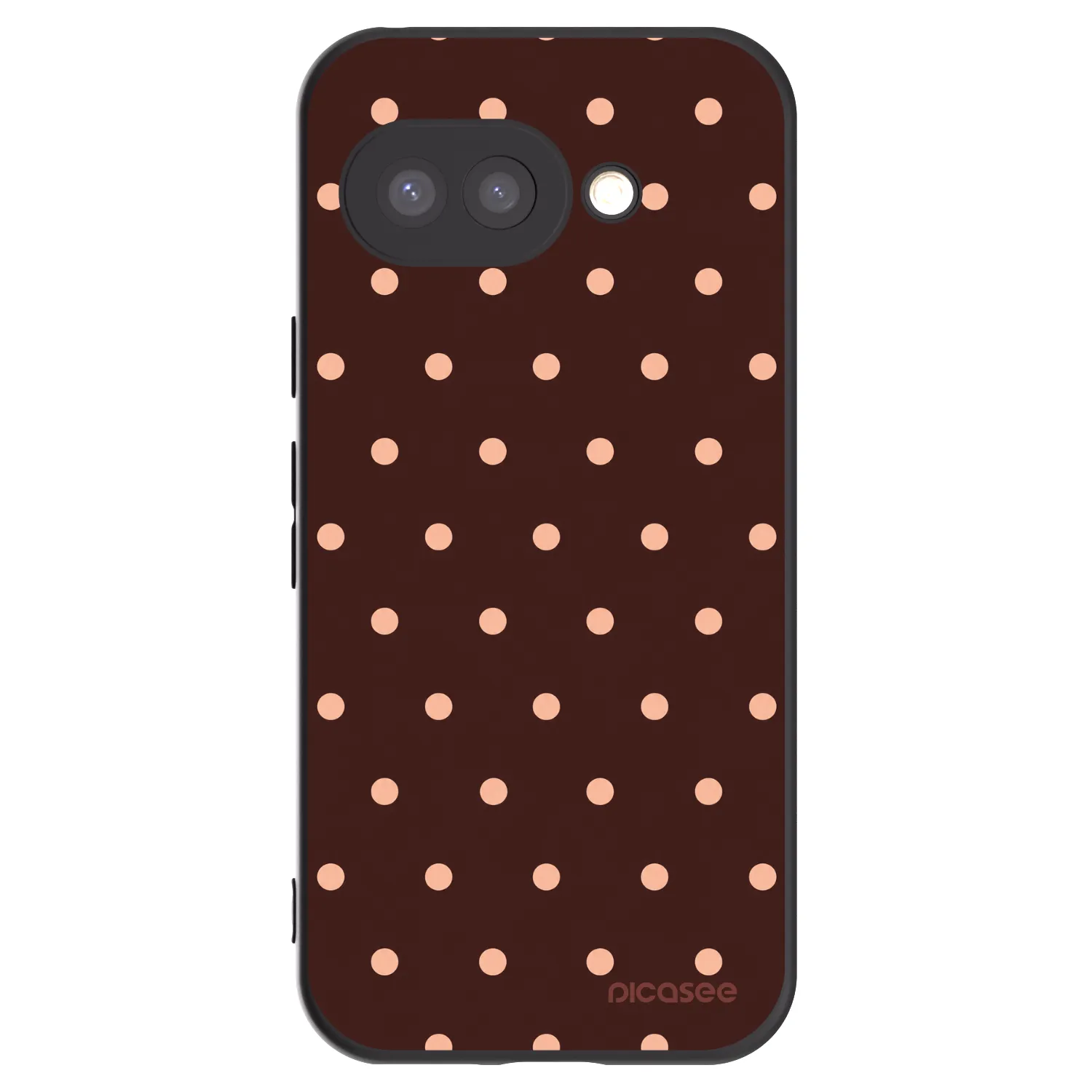 Picasee Google Pixel 9a Hülle - Schwarzes Silikon - Peach Dots & Chocolate