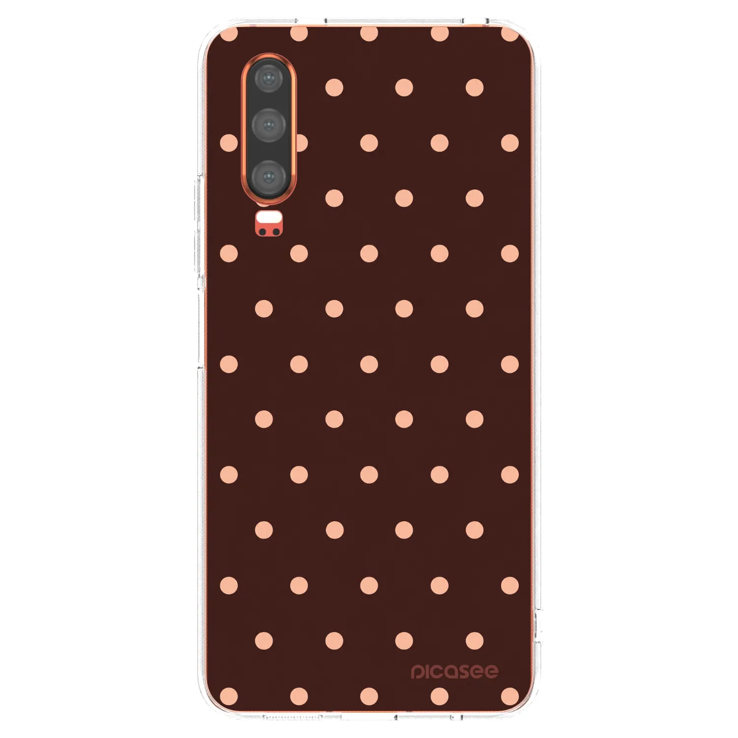 Picasee Huawei P30 Hülle - Transparentes Silikon - Peach Dots & Chocolate