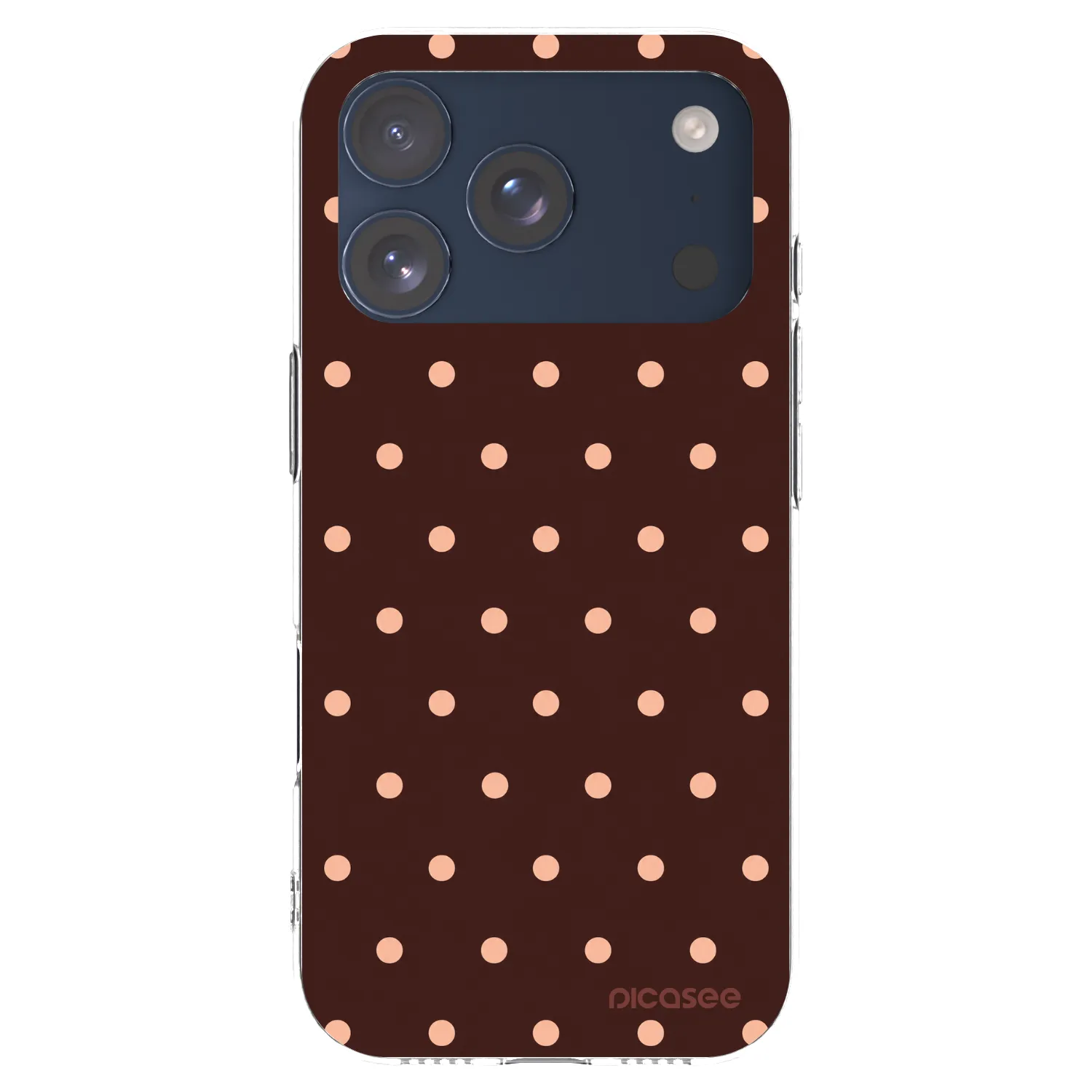 Picasee Apple iPhone 17 Pro Hülle - Transparentes Silikon - Peach Dots & Chocolate