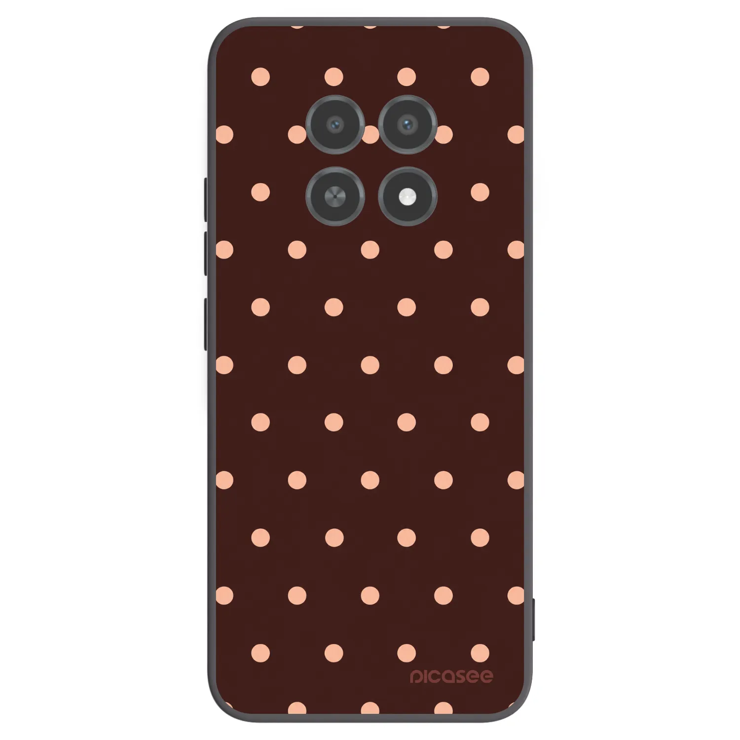 Picasee Realme 12X Hülle - Schwarzes Silikon - Peach Dots & Chocolate