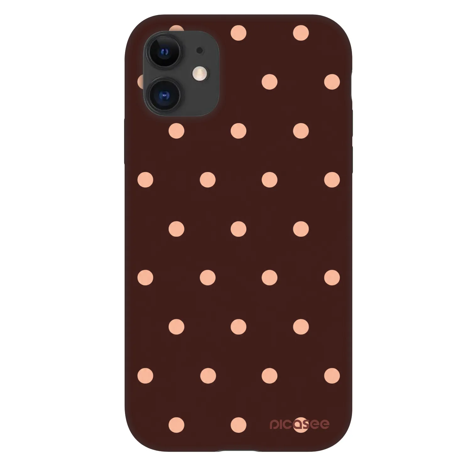 Picasee Fashion Case für Apple iPhone 11 - Peach Dots & Chocolate