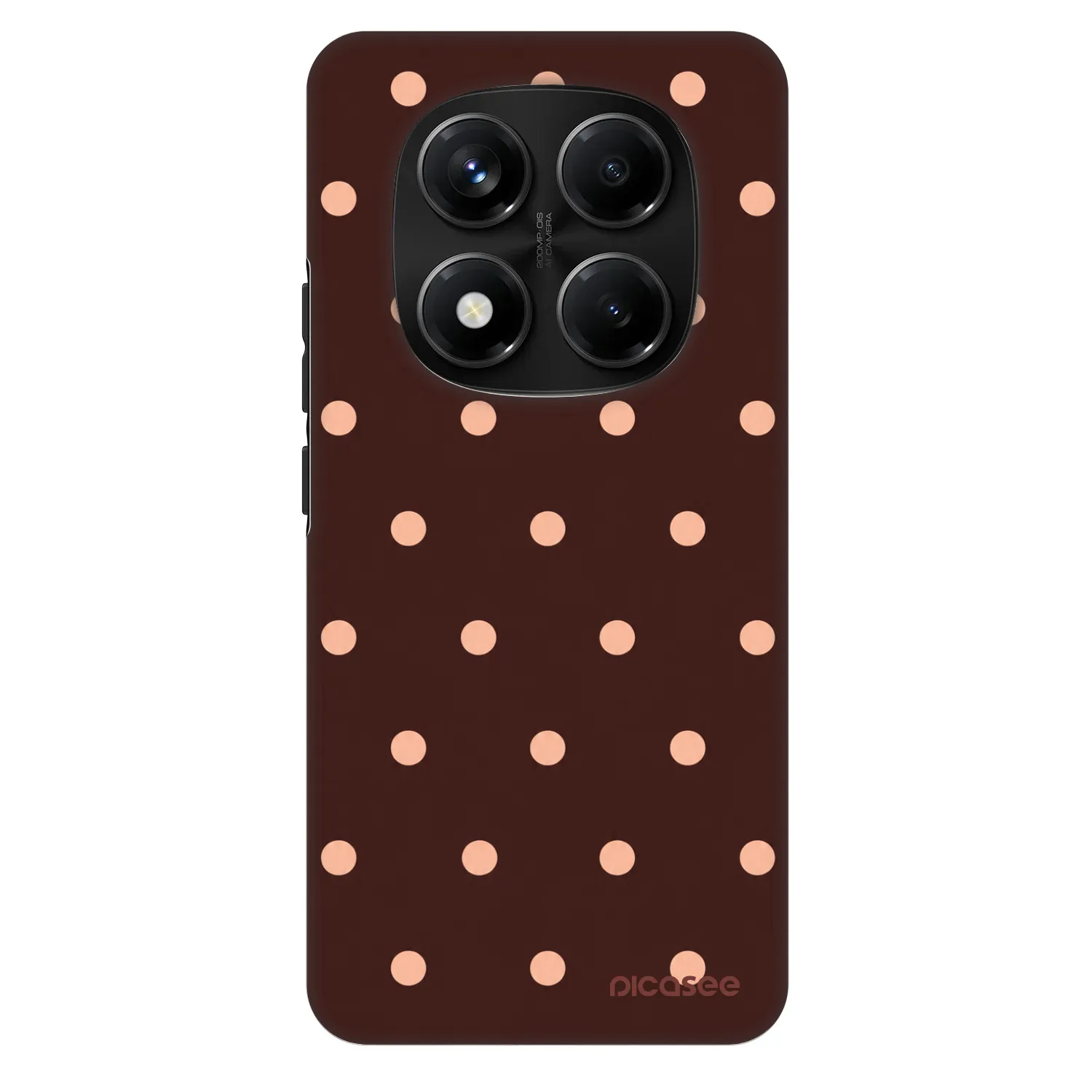 Picasee Fashion Case für Xiaomi Redmi Note 14 Pro+ 5G - Peach Dots & Chocolate