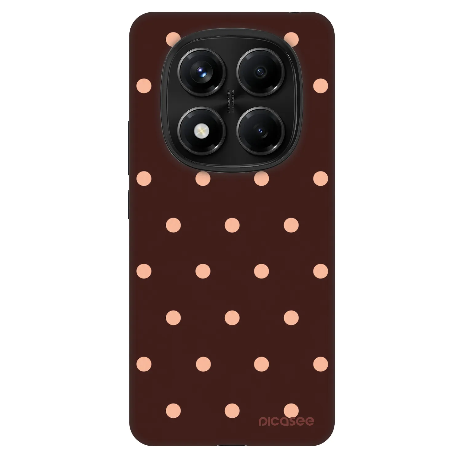 Picasee Fashion Case für Xiaomi Redmi Note 14 Pro 5G - Peach Dots & Chocolate