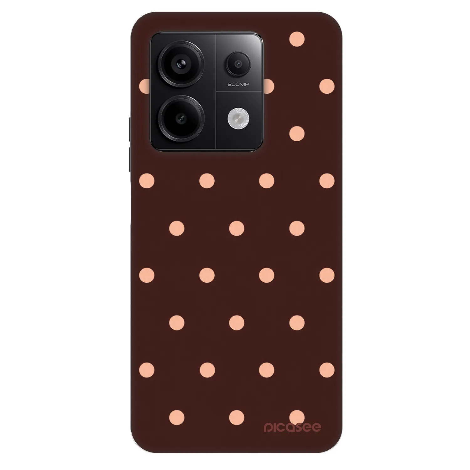 Picasee Fashion Case für Xiaomi Redmi Note 13 Pro 5G - Peach Dots & Chocolate