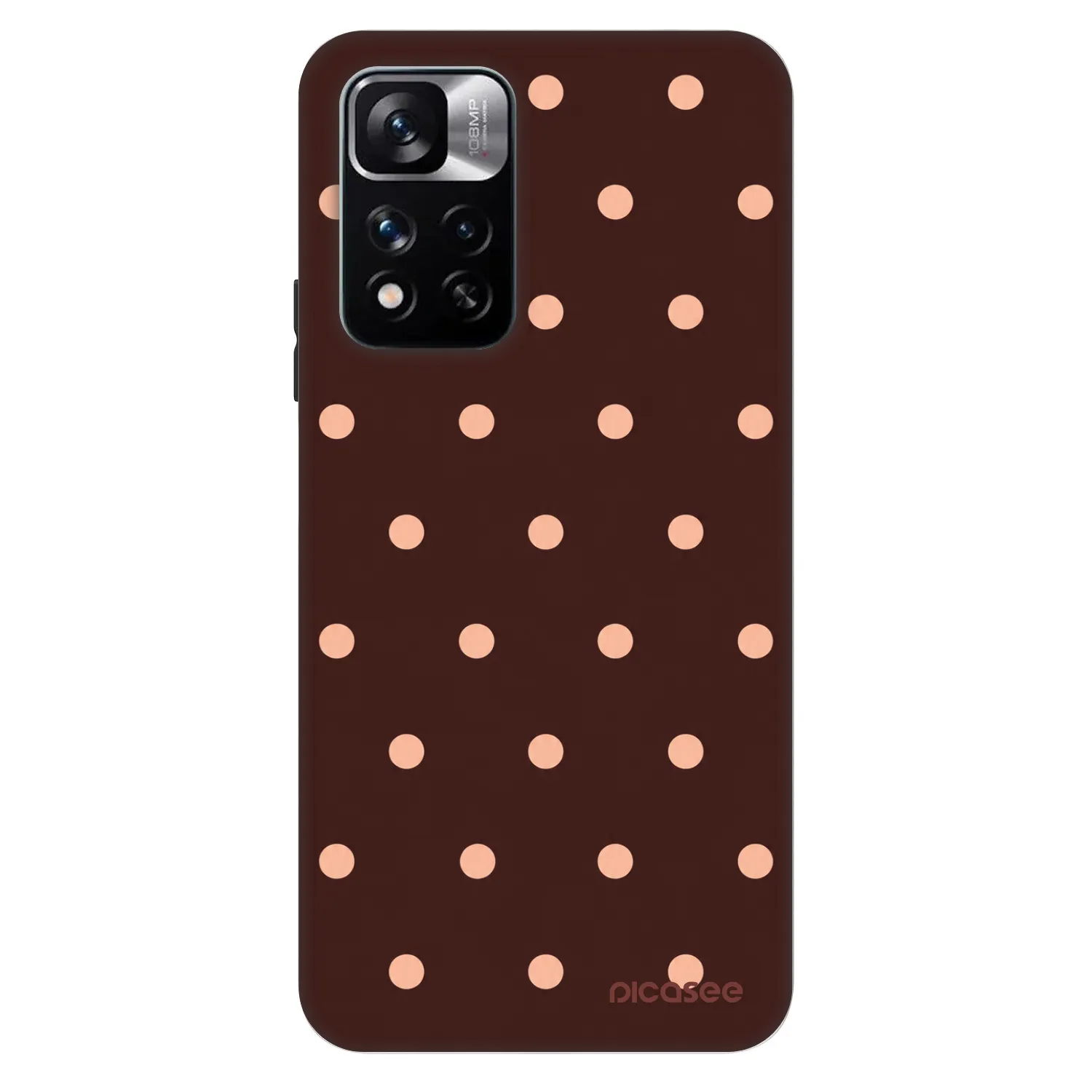 Picasee Fashion Case für Xiaomi Redmi Note 11 Pro 5G - Peach Dots & Chocolate