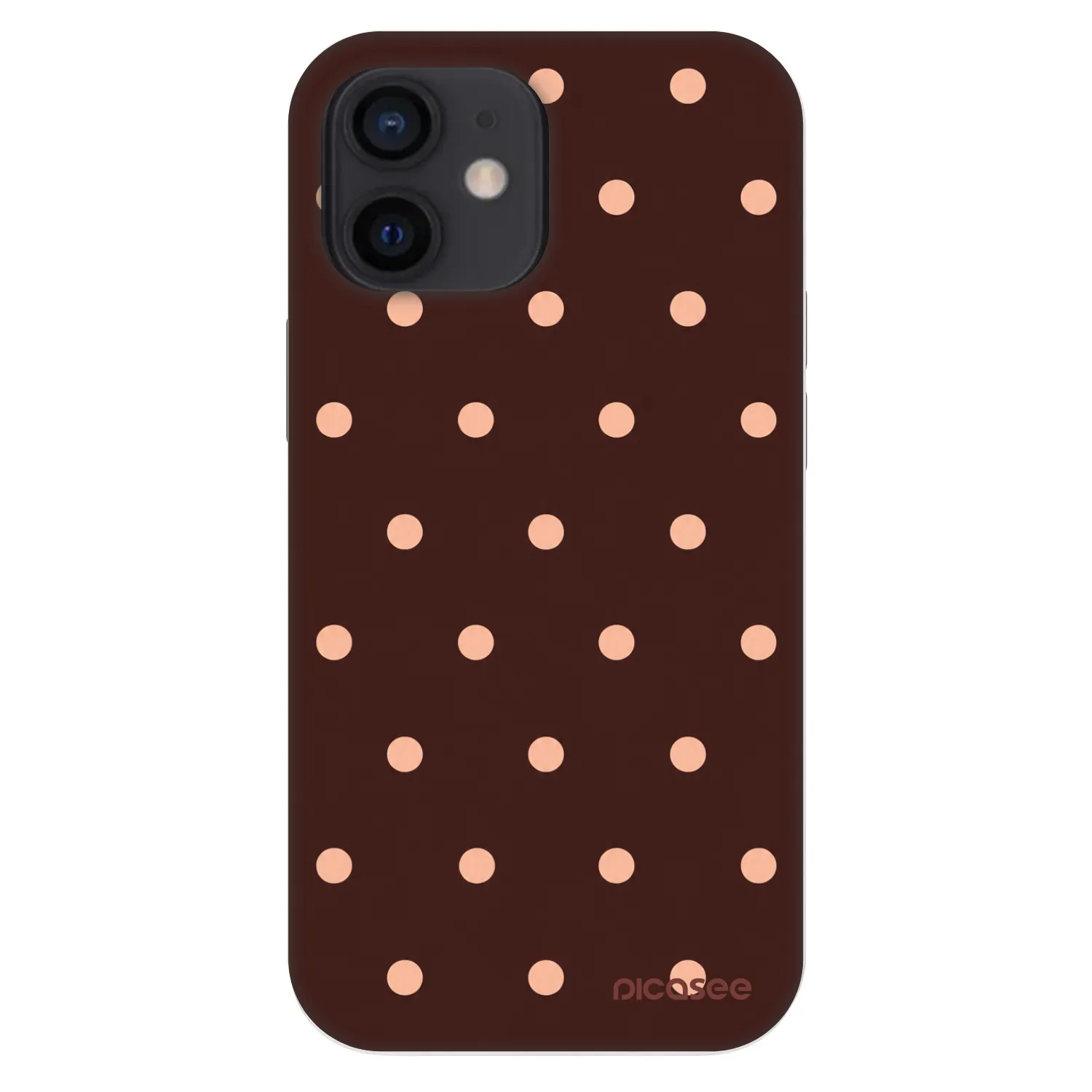 Picasee Fashion Case für Apple iPhone 12 mini - Peach Dots & Chocolate