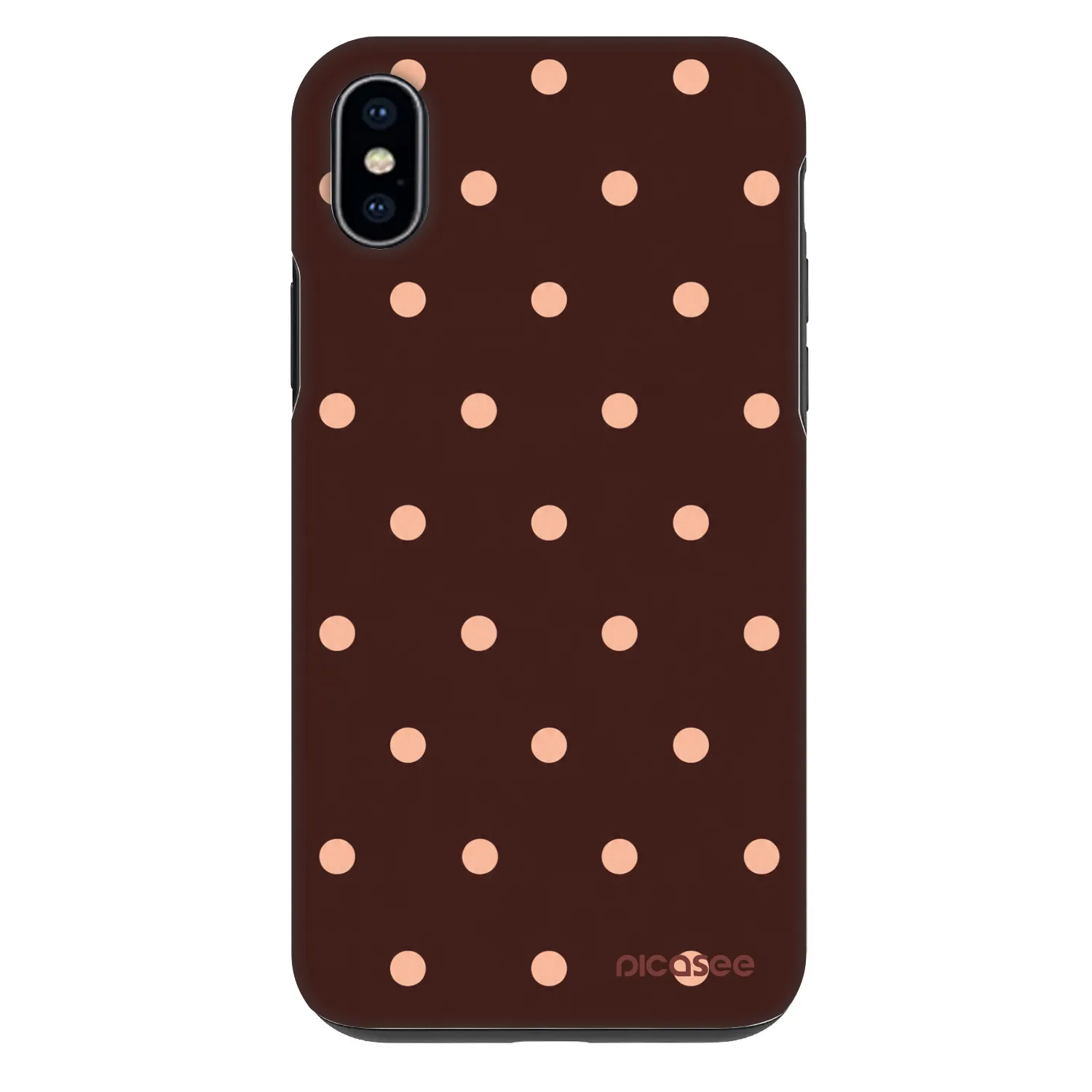 Picasee Fashion Case für Apple iPhone XS Max - Peach Dots & Chocolate