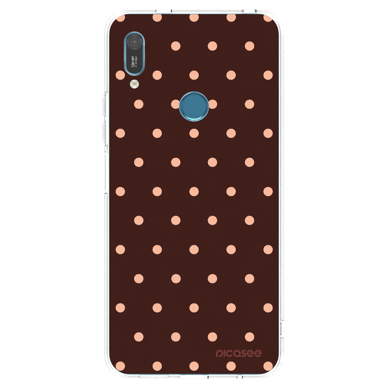 Picasee Huawei Y6 2019 Hülle - Transparentes Silikon - Peach Dots & Chocolate