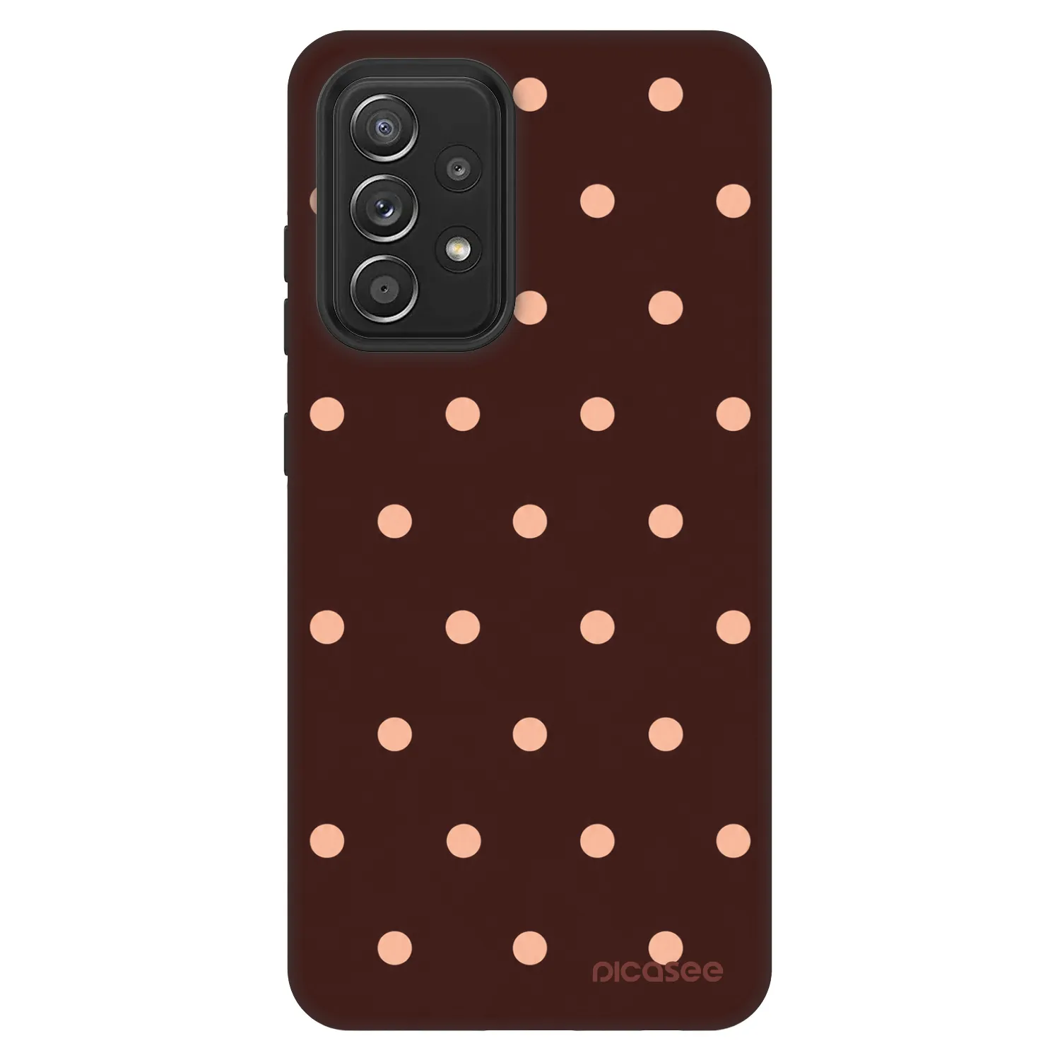Picasee Fashion Case für Samsung Galaxy A52 5G A525F - Peach Dots & Chocolate