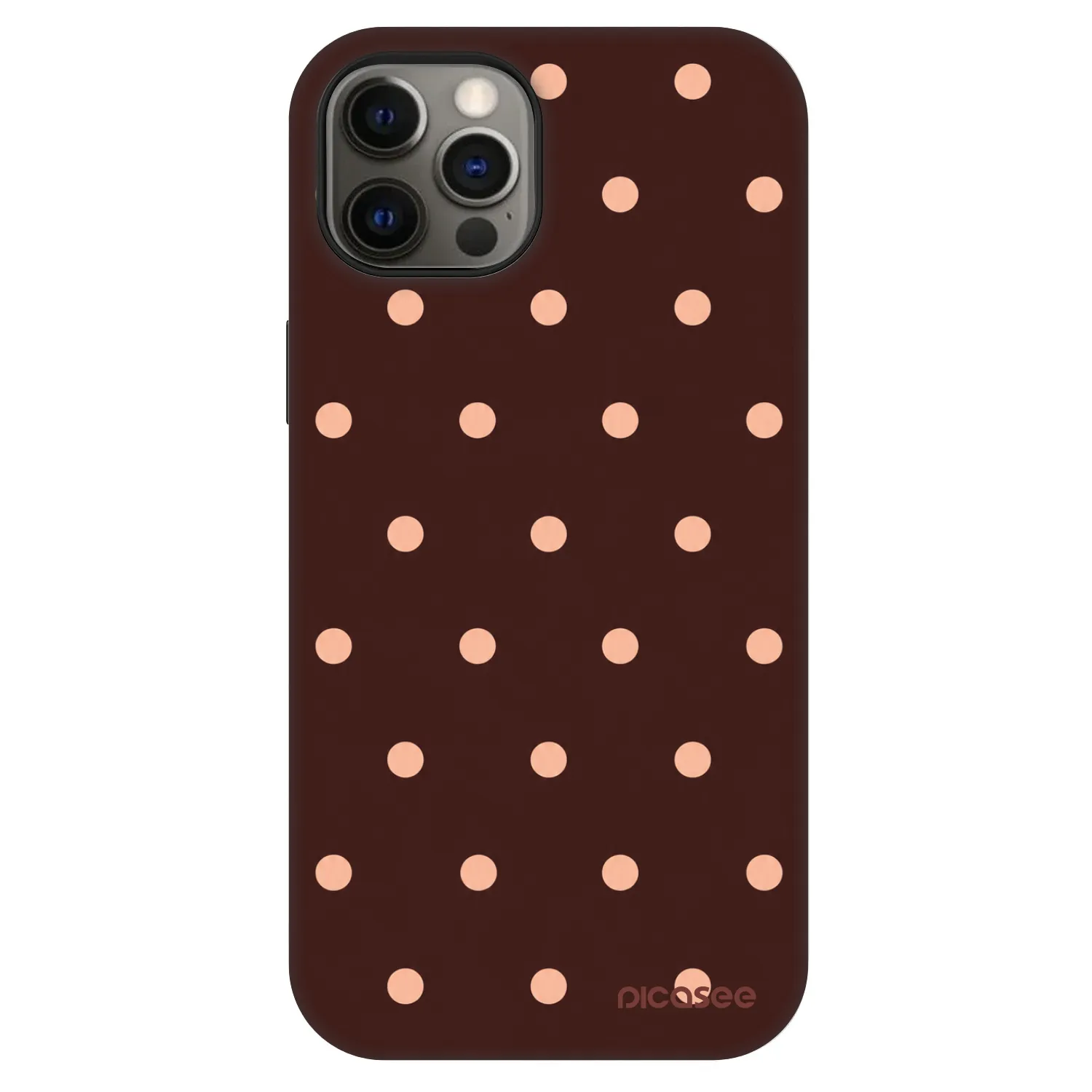 Picasee Fashion Case MagSafe für Apple iPhone 12 - Peach Dots & Chocolate