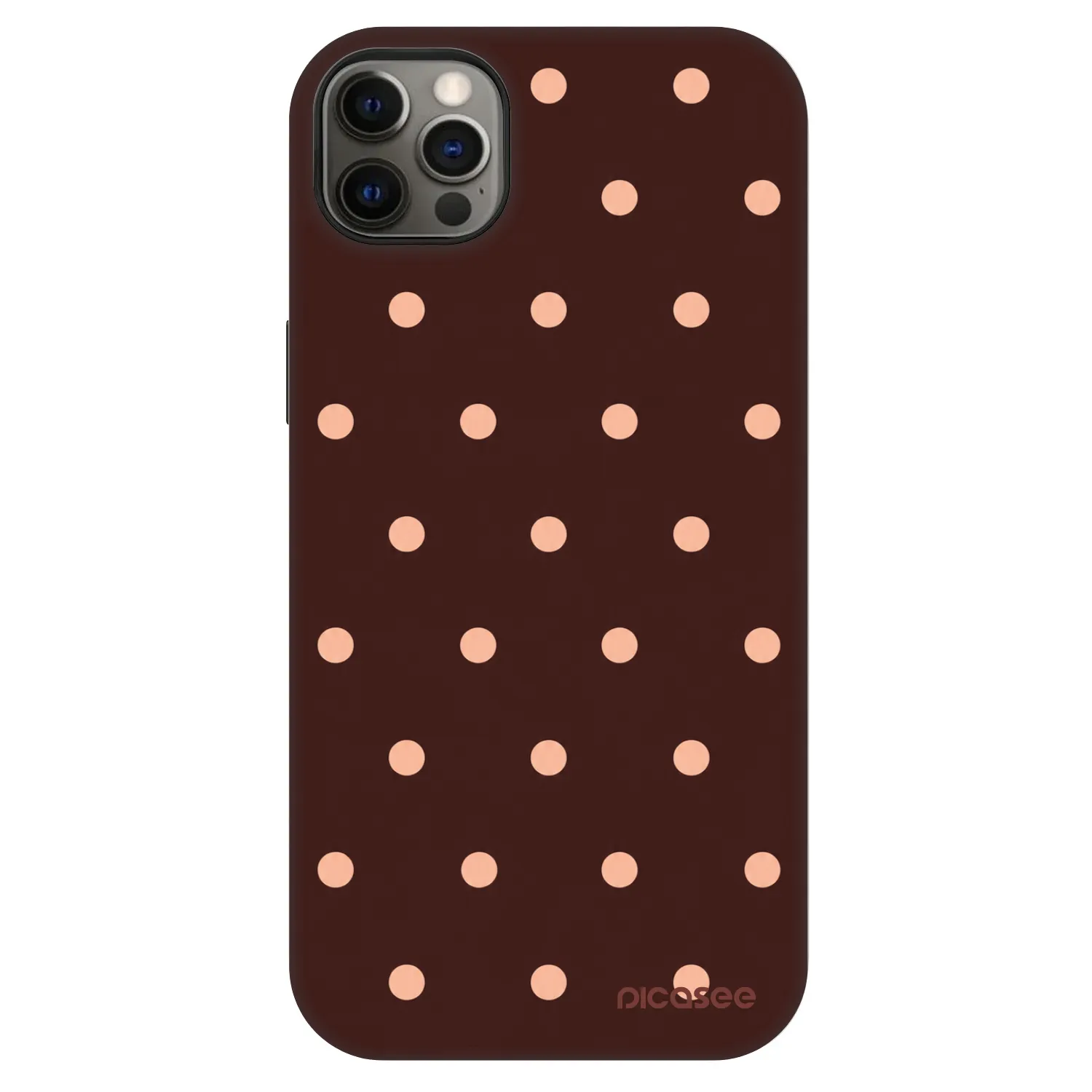 Picasee Fashion Case MagSafe für Apple iPhone 12 Pro Max - Peach Dots & Chocolate