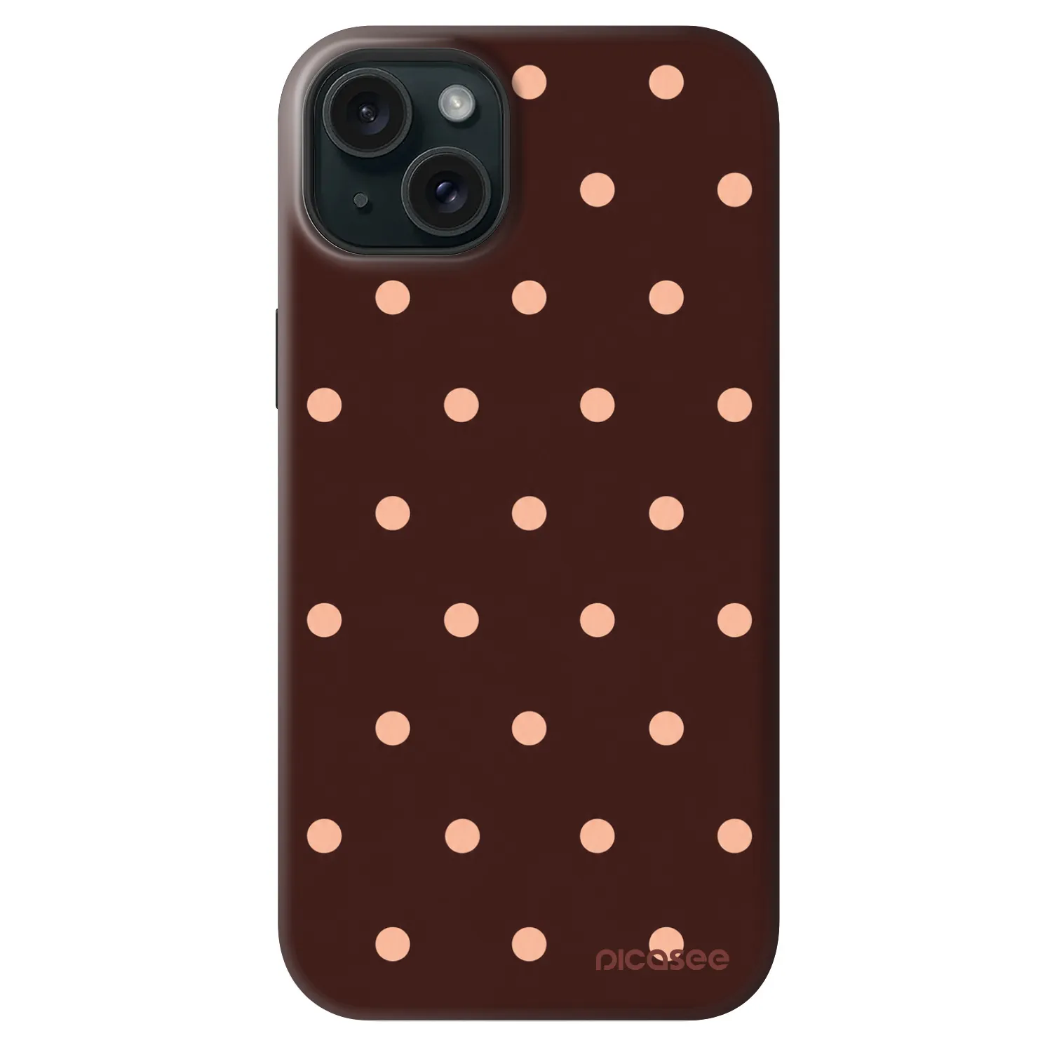 Picasee Fashion Case MagSafe für Apple iPhone 14 Plus - Peach Dots & Chocolate