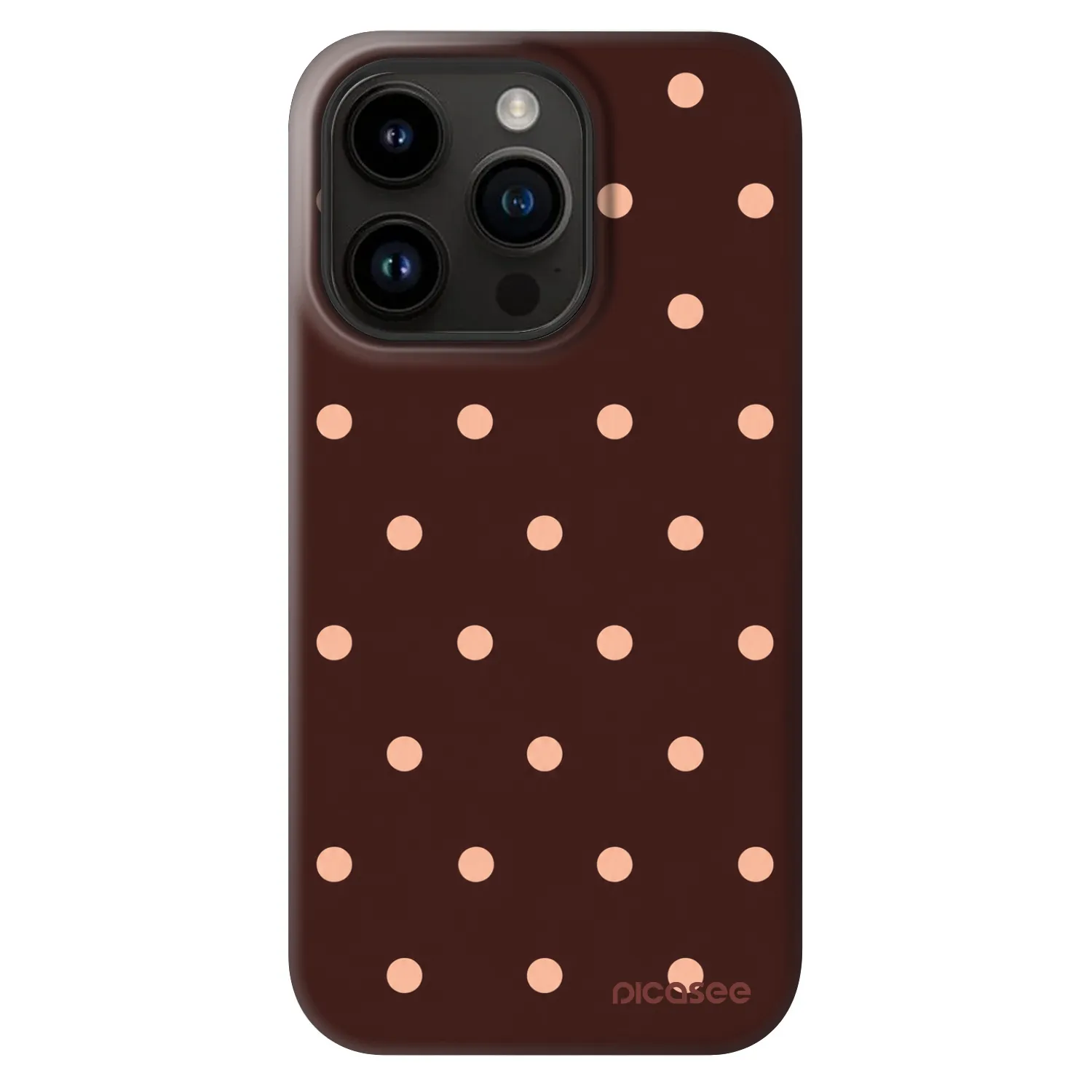 Picasee Fashion Case MagSafe für Apple iPhone 14 Pro - Peach Dots & Chocolate