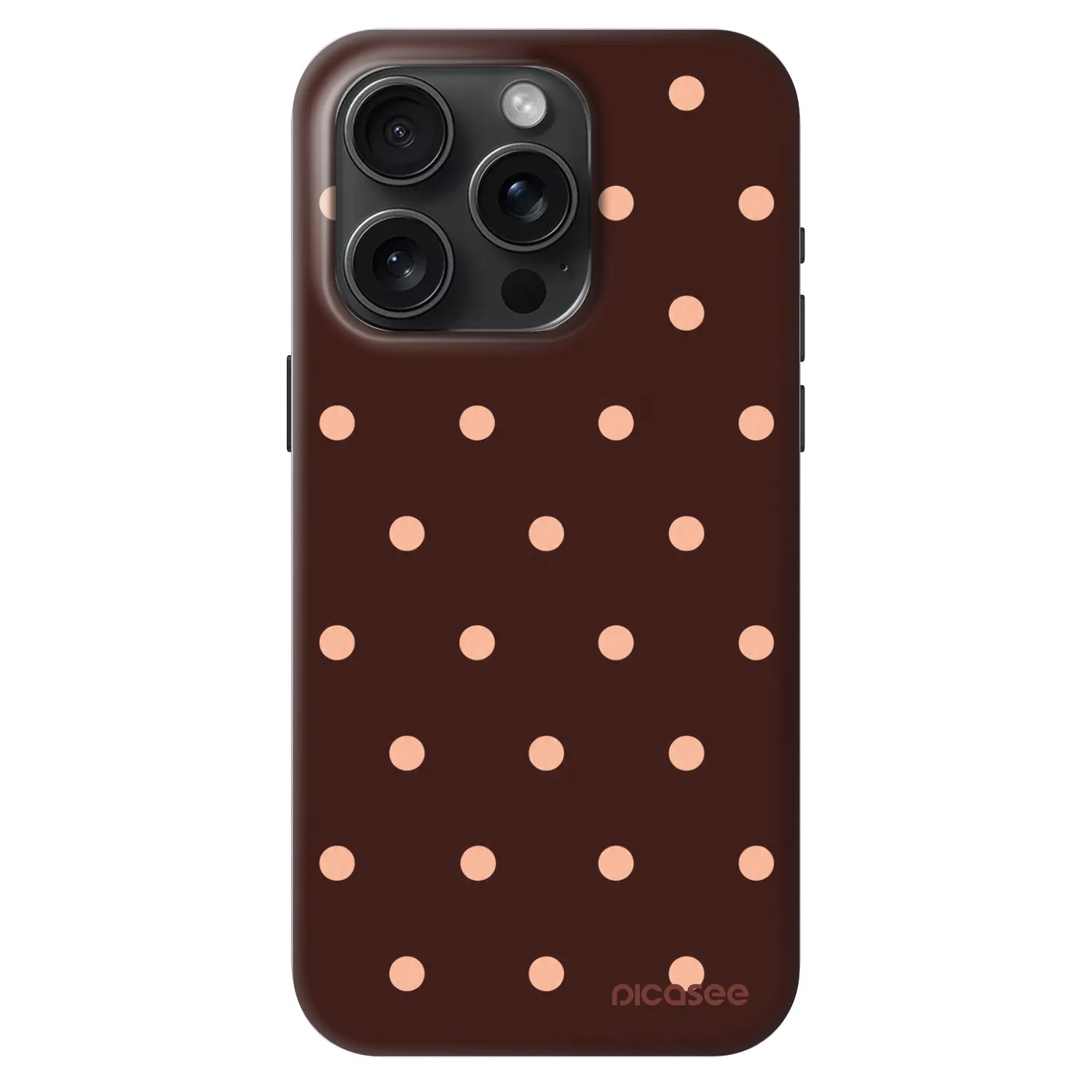 Picasee Fashion Case MagSafe für Apple iPhone 15 Pro - Peach Dots & Chocolate