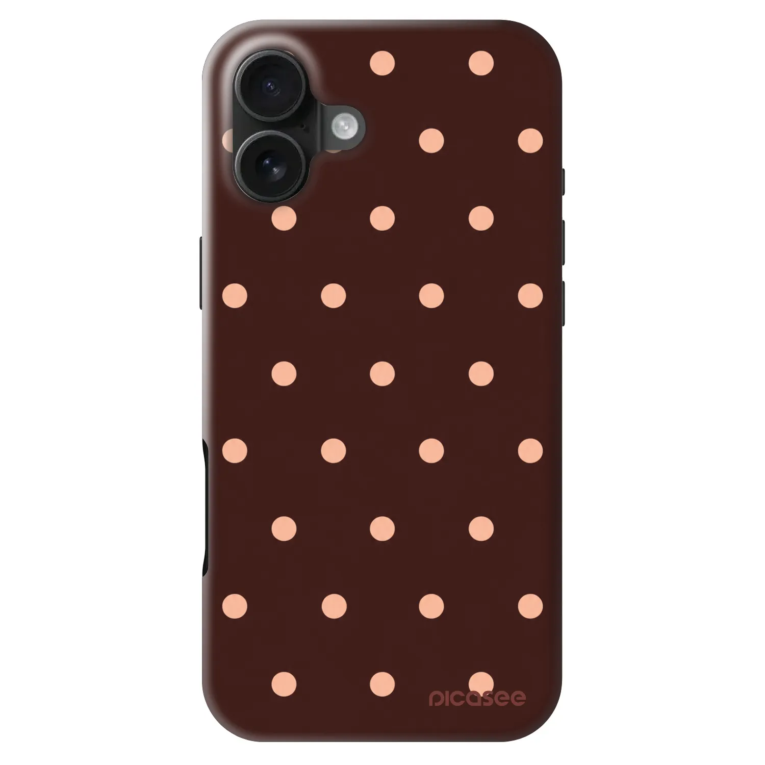 Picasee Fashion Case MagSafe für Apple iPhone 16 Plus - Peach Dots & Chocolate