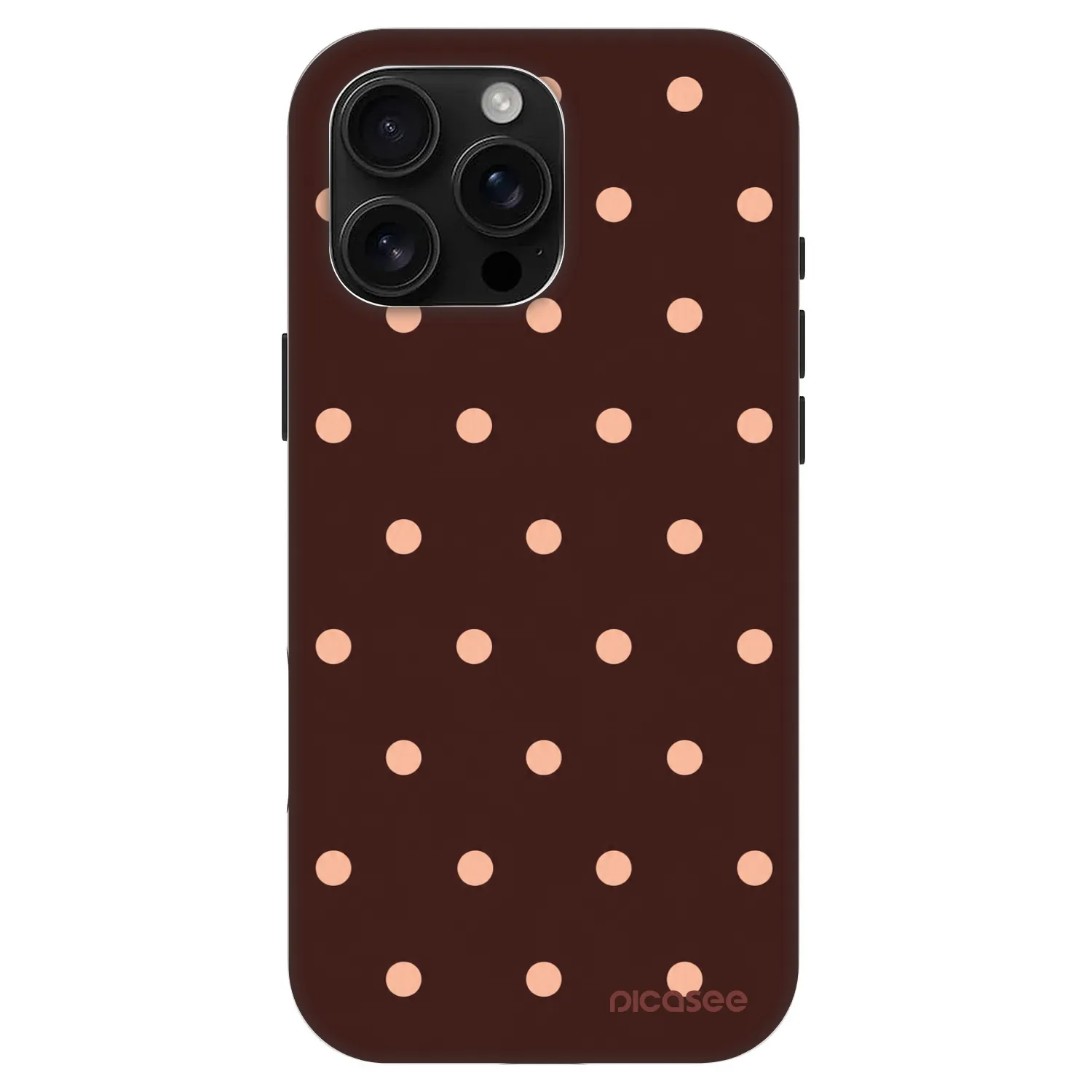 Picasee Fashion Case MagSafe für Apple iPhone 16 Pro Max - Peach Dots & Chocolate