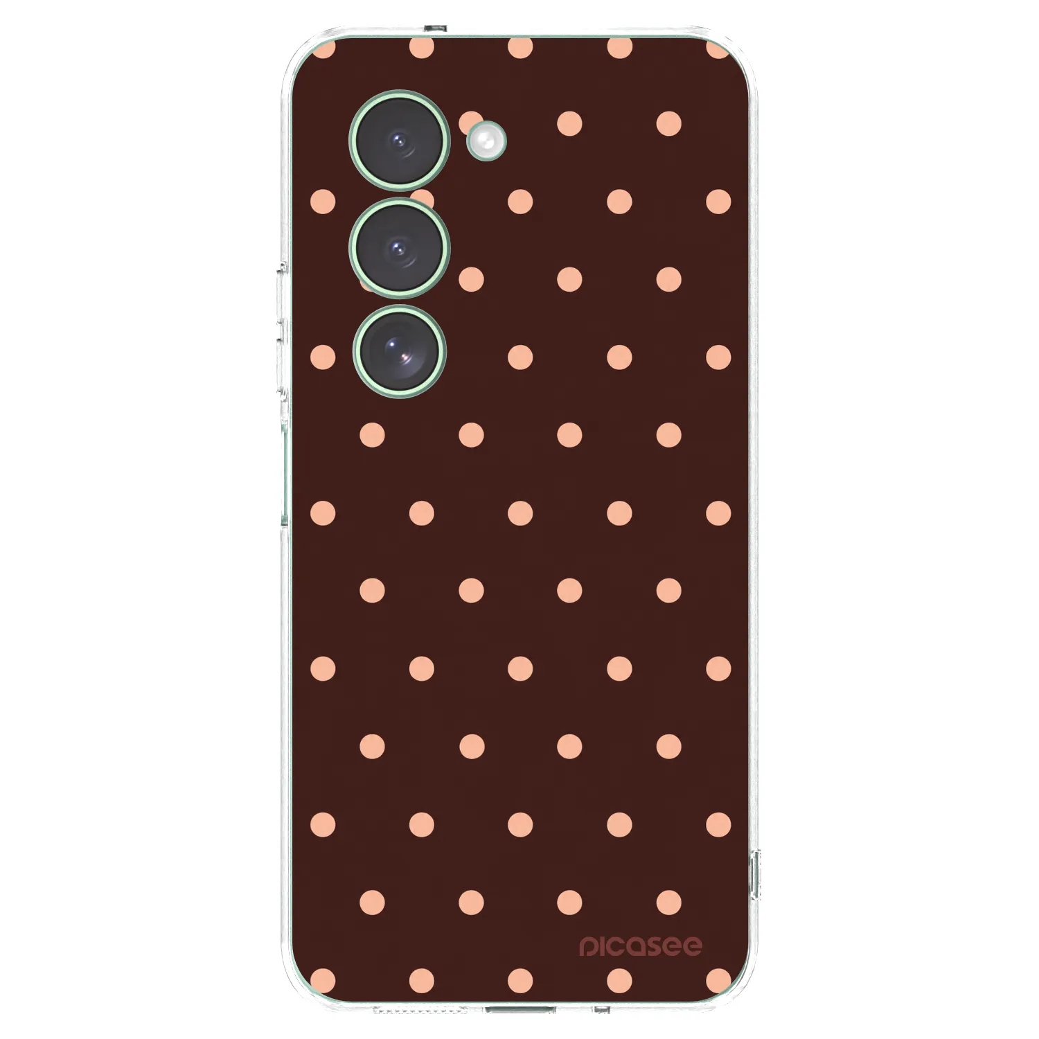 Picasee Xiaomi Redmi 15 5G Hülle - Transparentes Silikon - Peach Dots & Chocolate