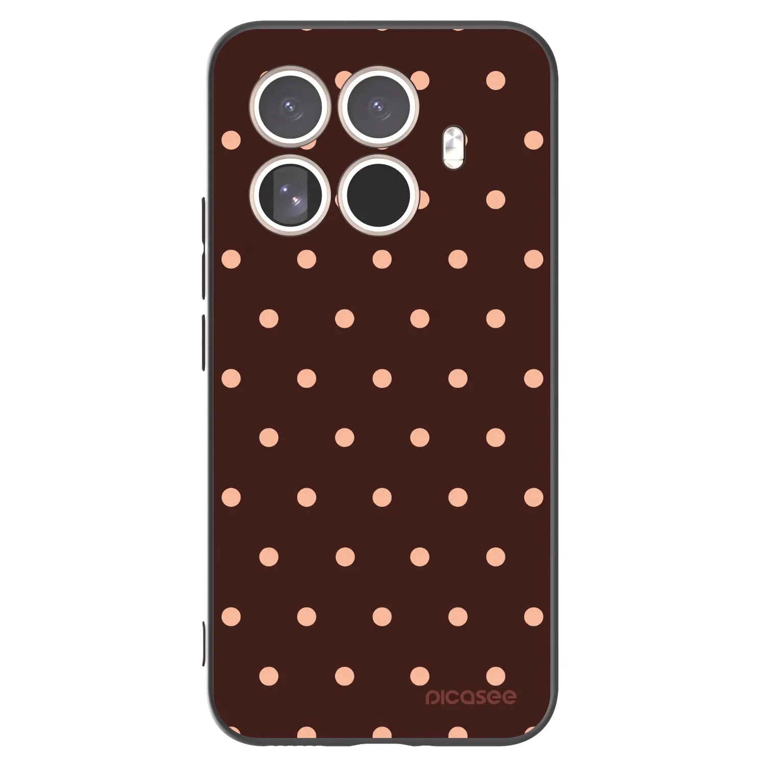 Picasee Xiaomi 15T Pro Hülle - Schwarzes Silikon - Peach Dots & Chocolate