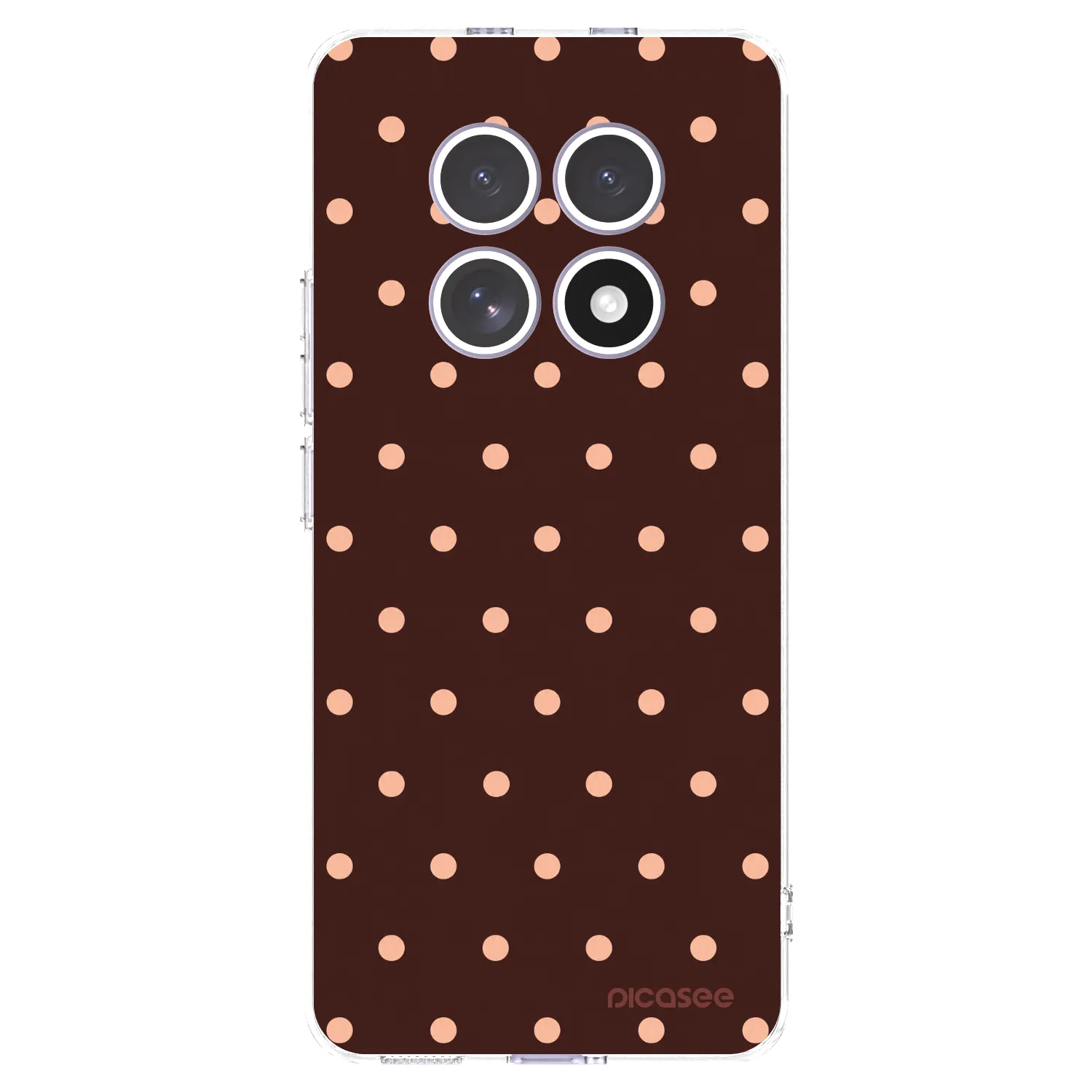 Picasee Xiaomi Redmi Note 15 4G Hülle - Transparentes Silikon - Peach Dots & Chocolate