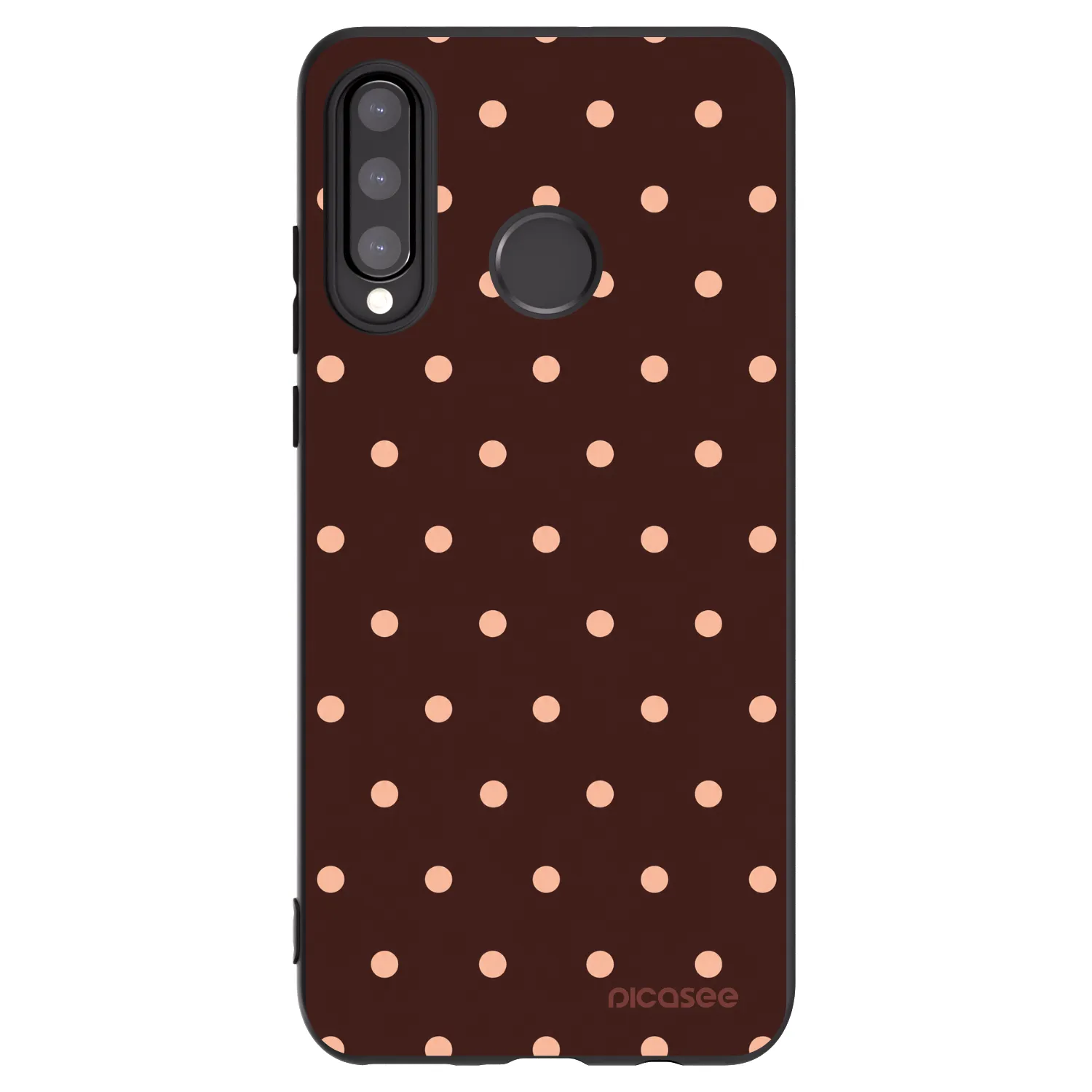 Picasee Huawei P30 Lite Hülle - Schwarzes Silikon - Peach Dots & Chocolate