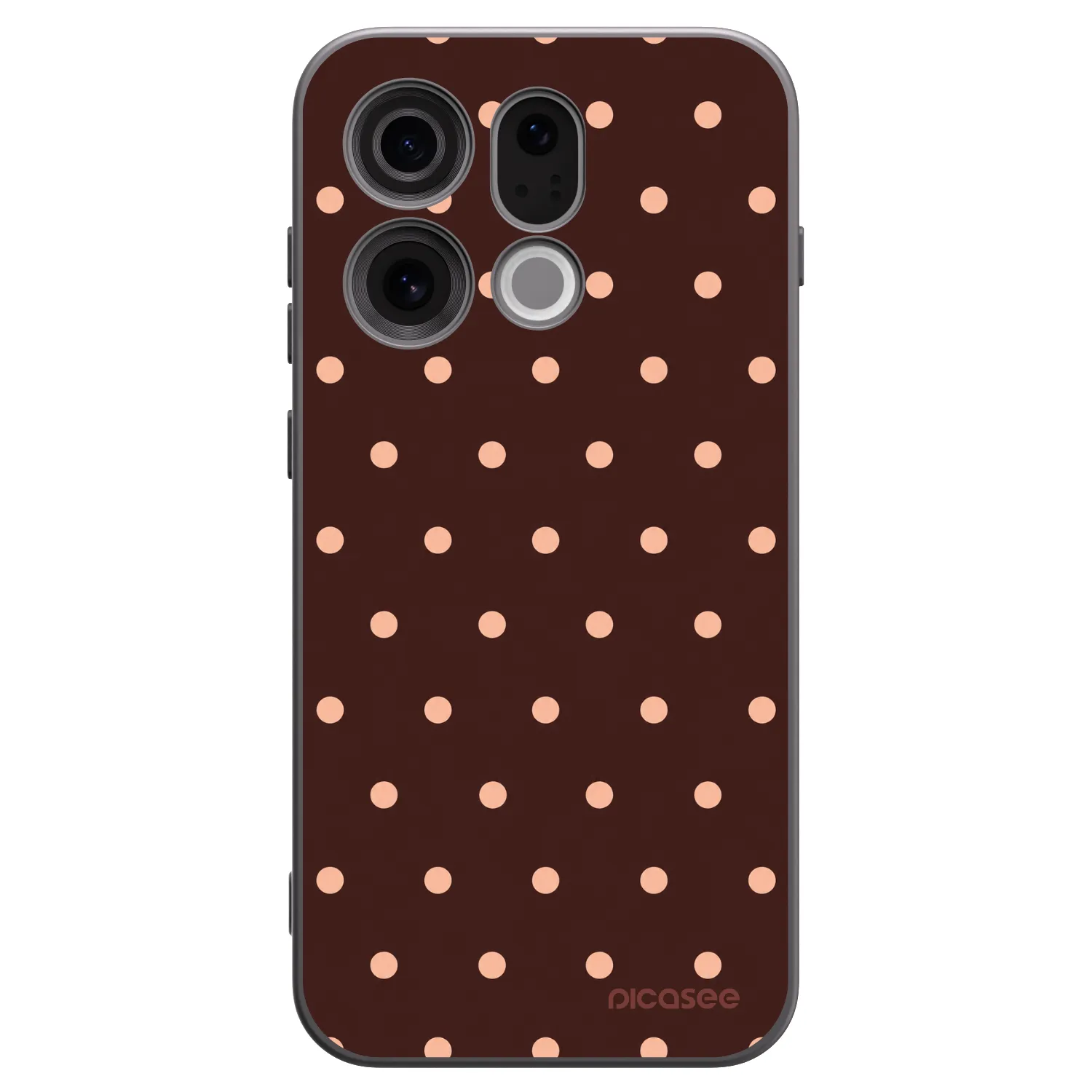 Picasee OPPO Find X9 Hülle - Schwarzes Silikon - Peach Dots & Chocolate