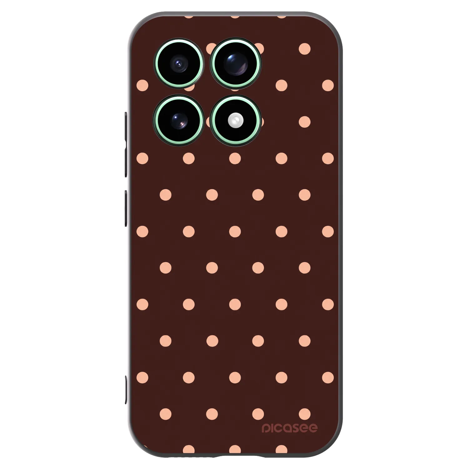 Picasee Xiaomi 17 Hülle - Schwarzes Silikon - Peach Dots & Chocolate