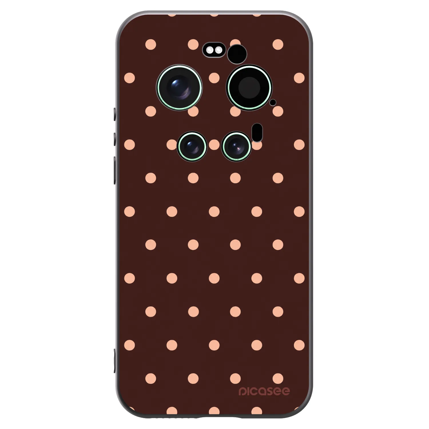 Picasee Xiaomi 17 Ultra Hülle - Schwarzes Silikon - Peach Dots & Chocolate