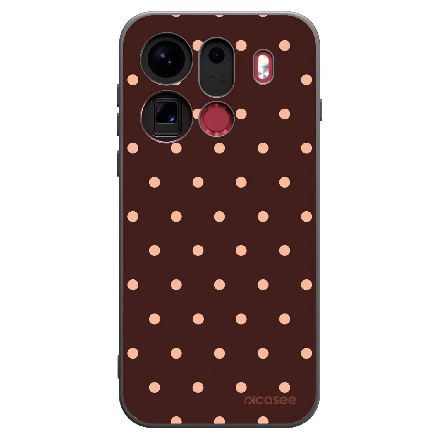Picasee OPPO Find X9 Pro Hülle - Schwarzes Silikon - Peach Dots & Chocolate