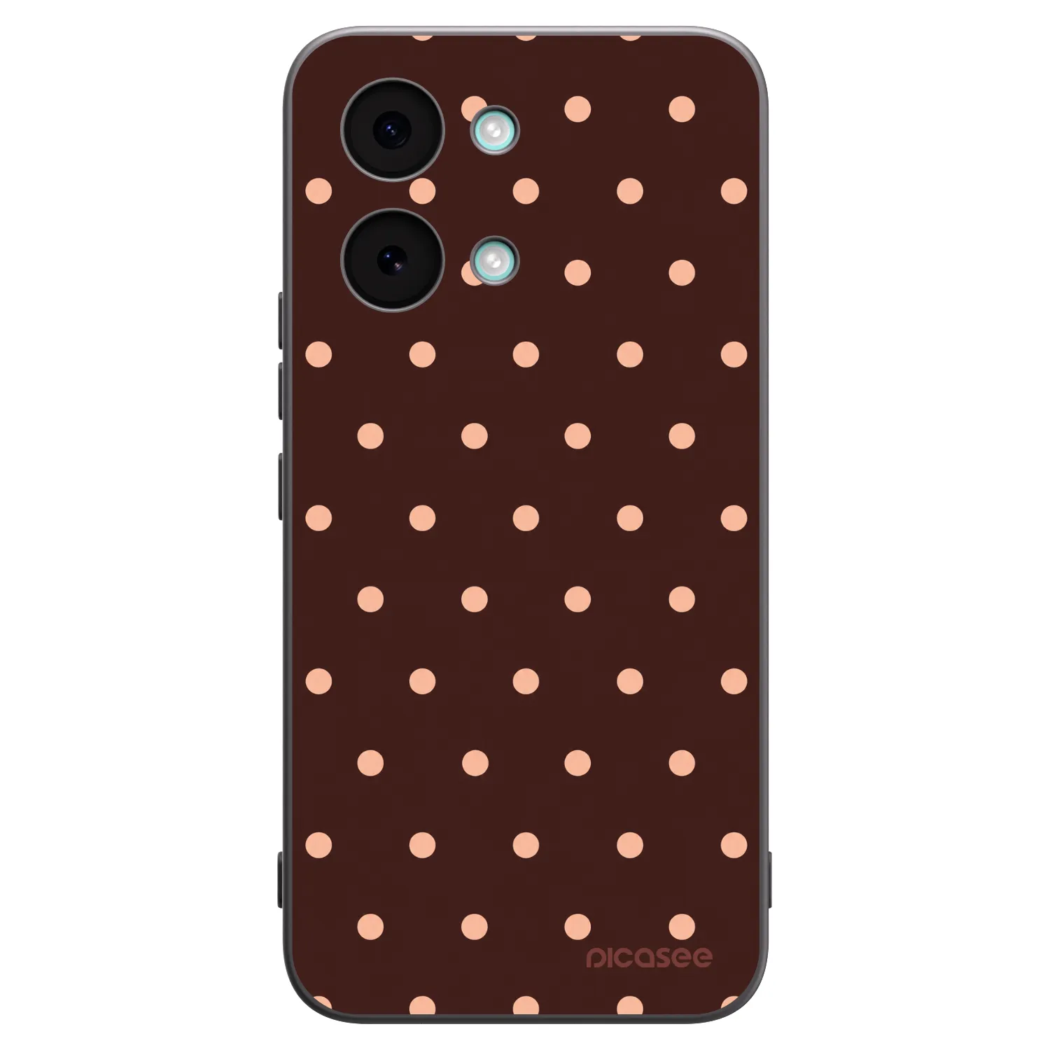 Picasee Xiaomi Poco X8 Pro Max Hülle - Schwarzes Silikon - Peach Dots & Chocolate