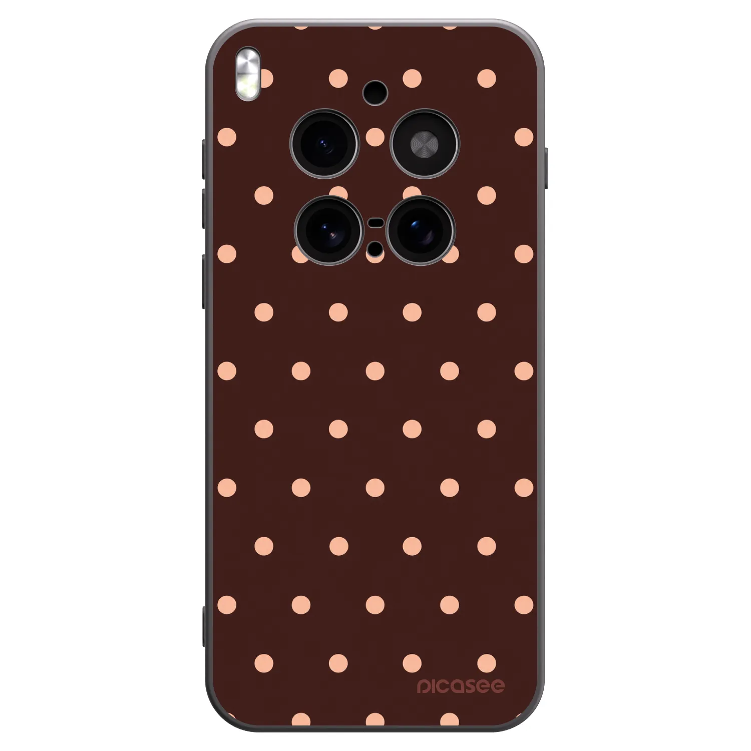 Picasee Vivo X300 Pro Hülle - Schwarzes Silikon - Peach Dots & Chocolate