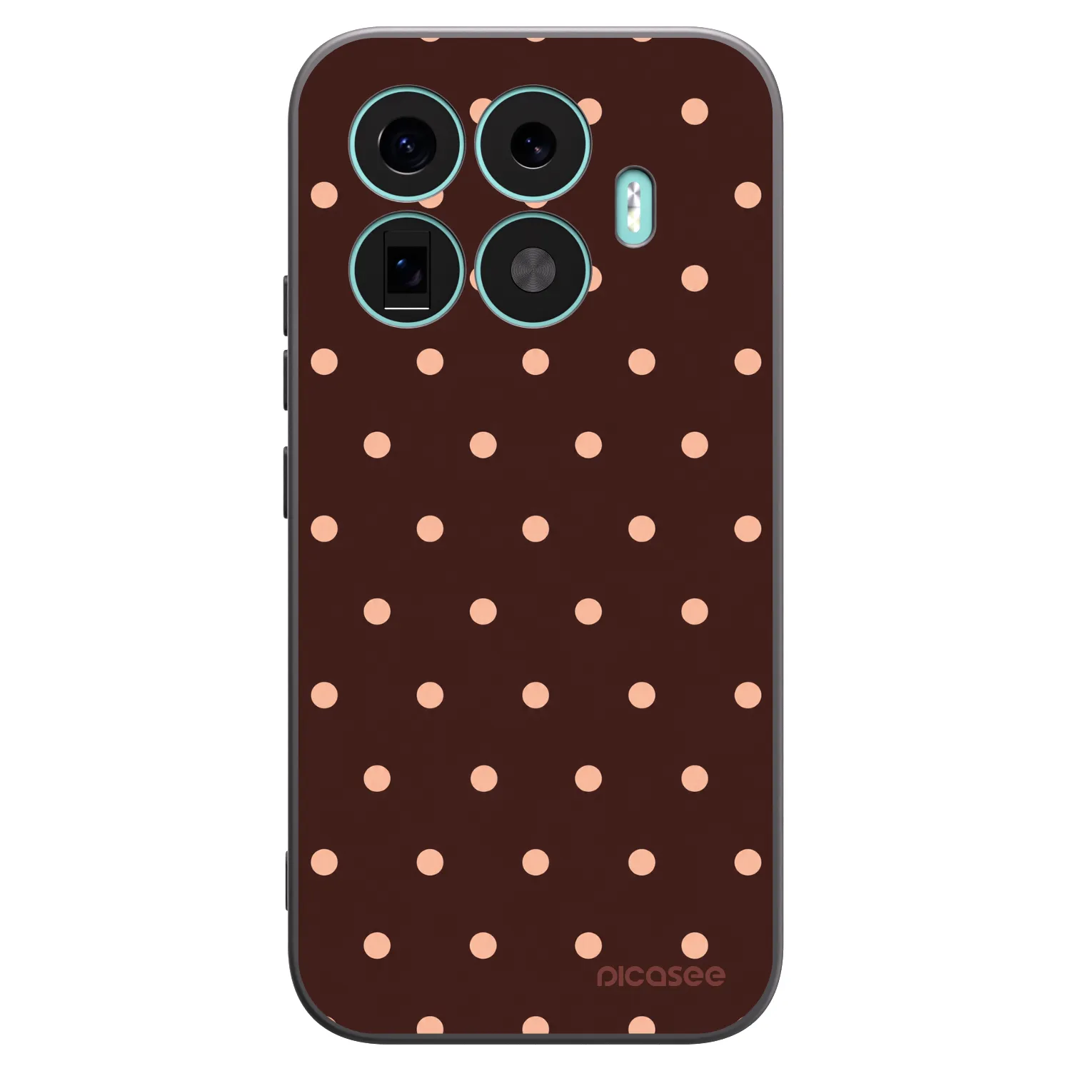Picasee Xiaomi 17T Hülle - Schwarzes Silikon - Peach Dots & Chocolate