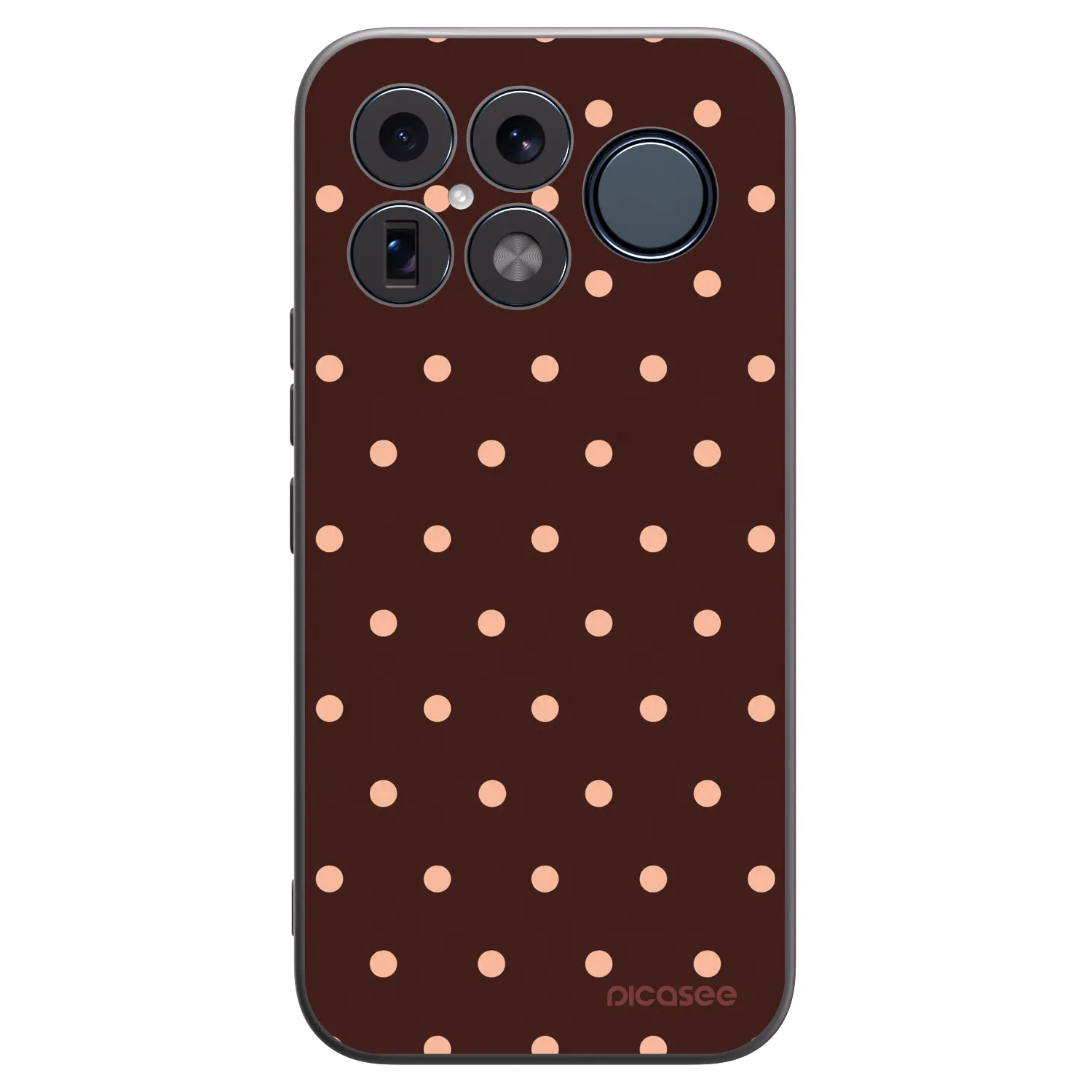 Picasee Xiaomi Poco F8 Ultra Hülle - Schwarzes Silikon - Peach Dots & Chocolate