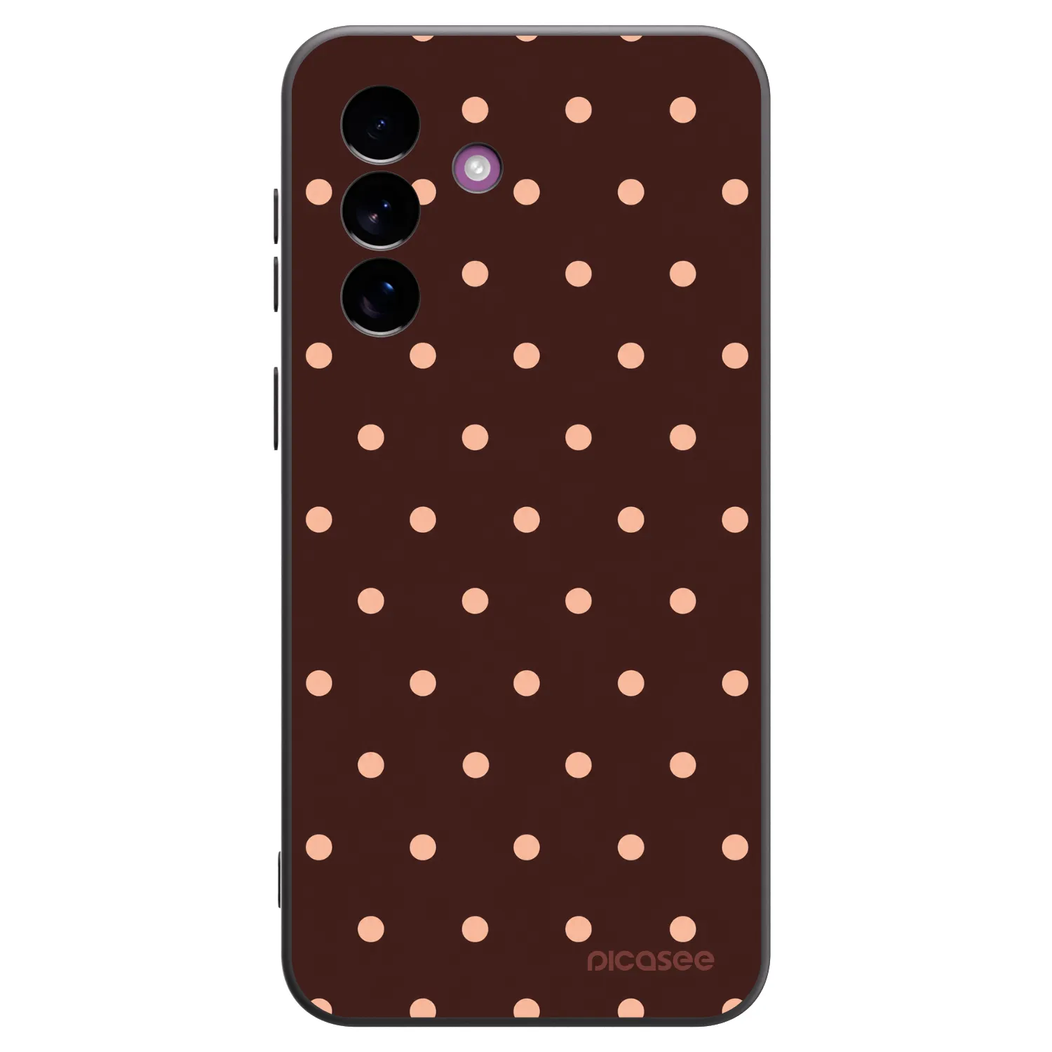 Picasee Samsung Galaxy A37 Hülle - Schwarzes Silikon - Peach Dots & Chocolate