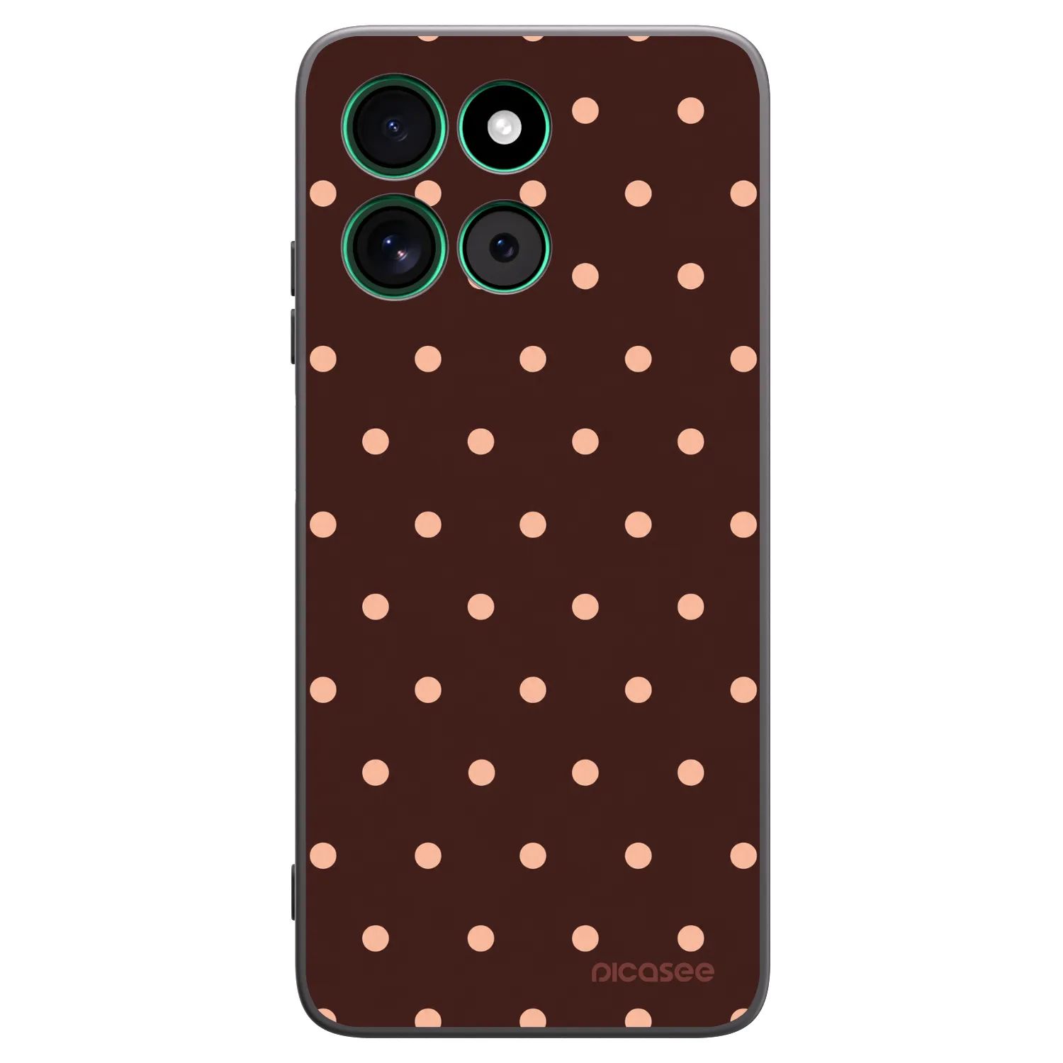 Picasee Motorola Moto G57 Power Hülle - Schwarzes Silikon - Peach Dots & Chocolate