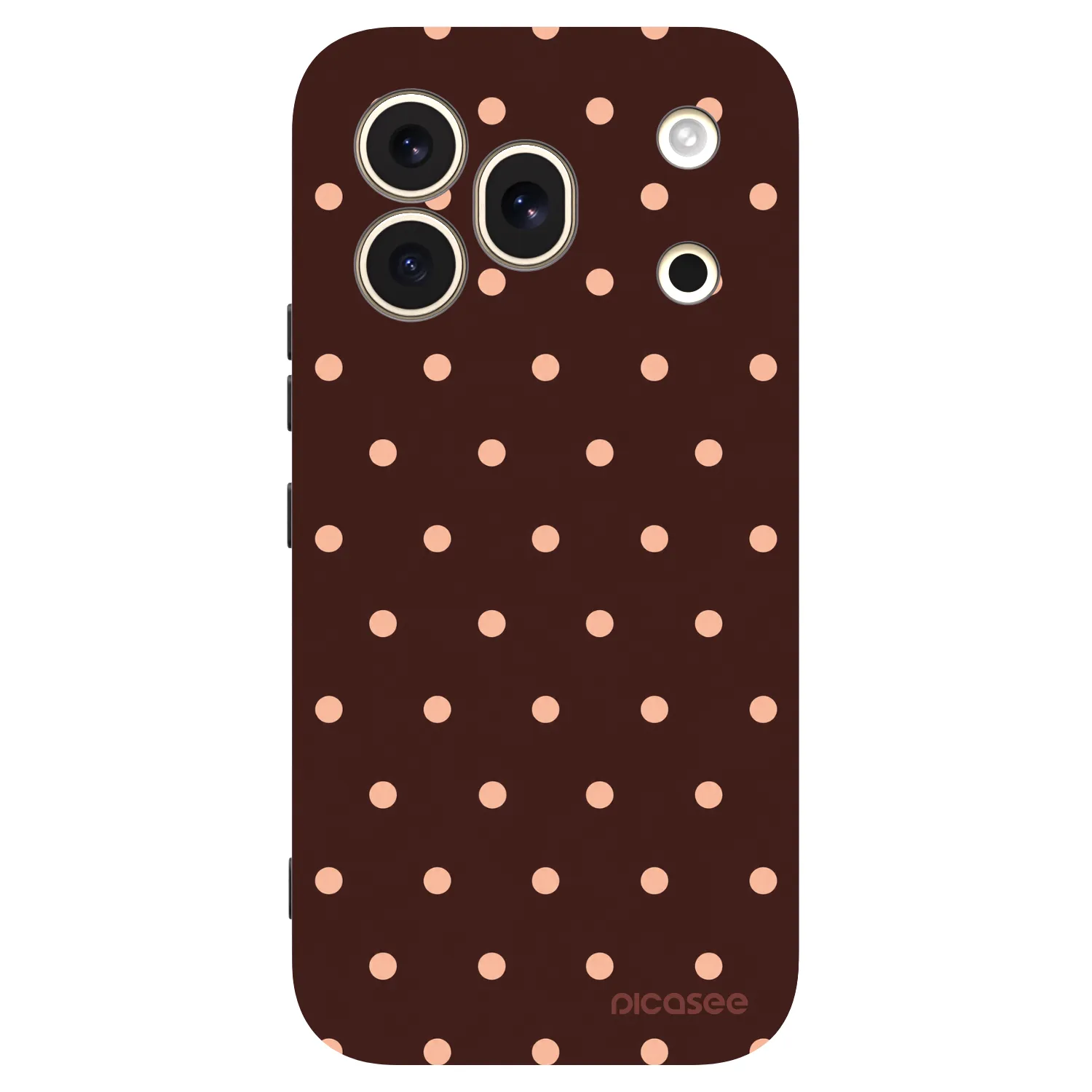 Picasee Honor 600 Pro Hülle - Schwarzes Silikon - Peach Dots & Chocolate