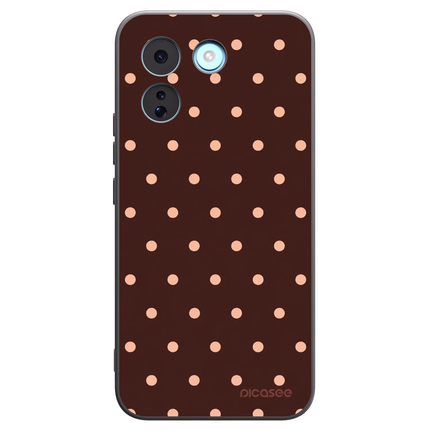 Picasee Xiaomi Redmi Note 17 Pro MAX 5G Hülle - Schwarzes Silikon - Peach Dots & Chocolate