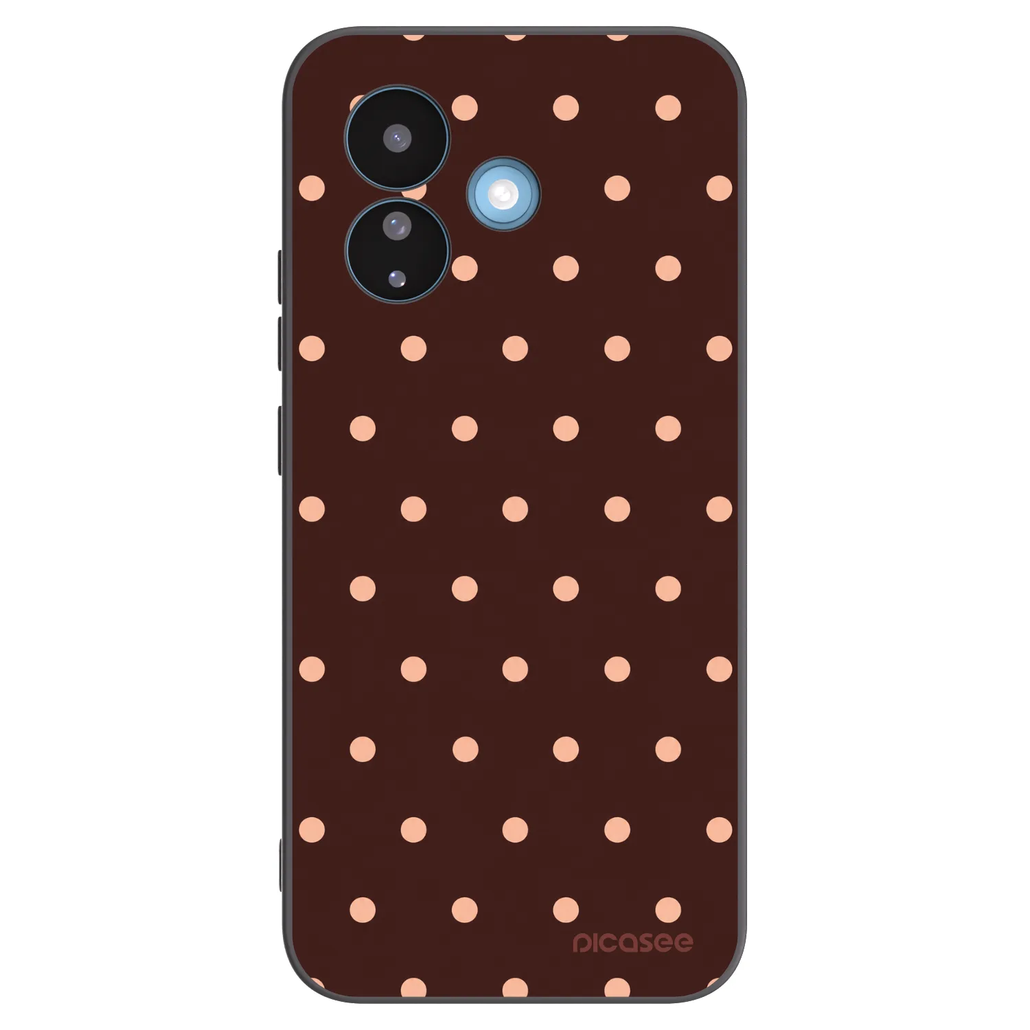 Picasee Xiaomi Redmi Note 17 Pro 5G Hülle - Schwarzes Silikon - Peach Dots & Chocolate